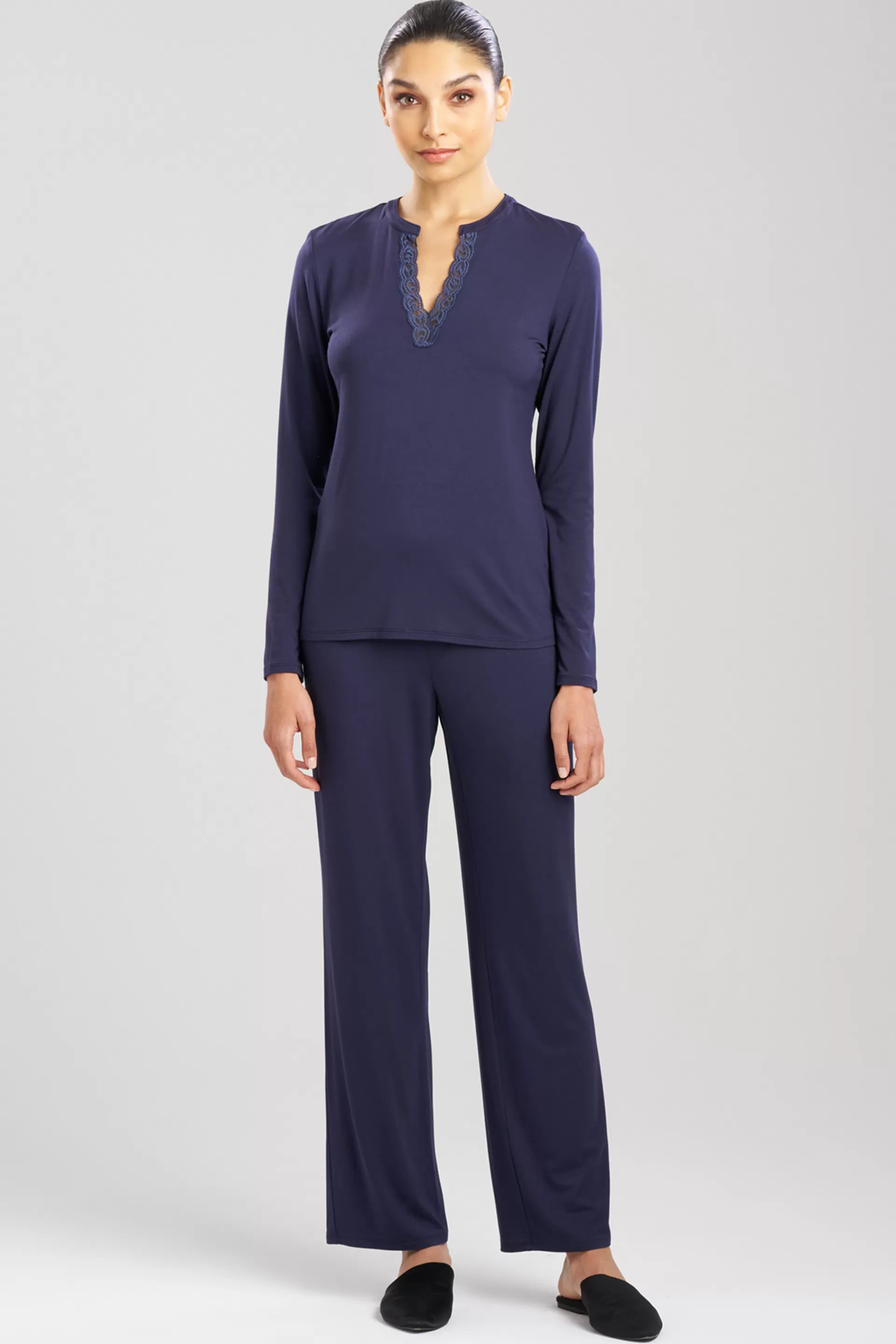 Natori Plus Sizes | Pajama Sets<Feathers Essentials Lenzing™ Ecovero™ Viscose Lace Applique PJ