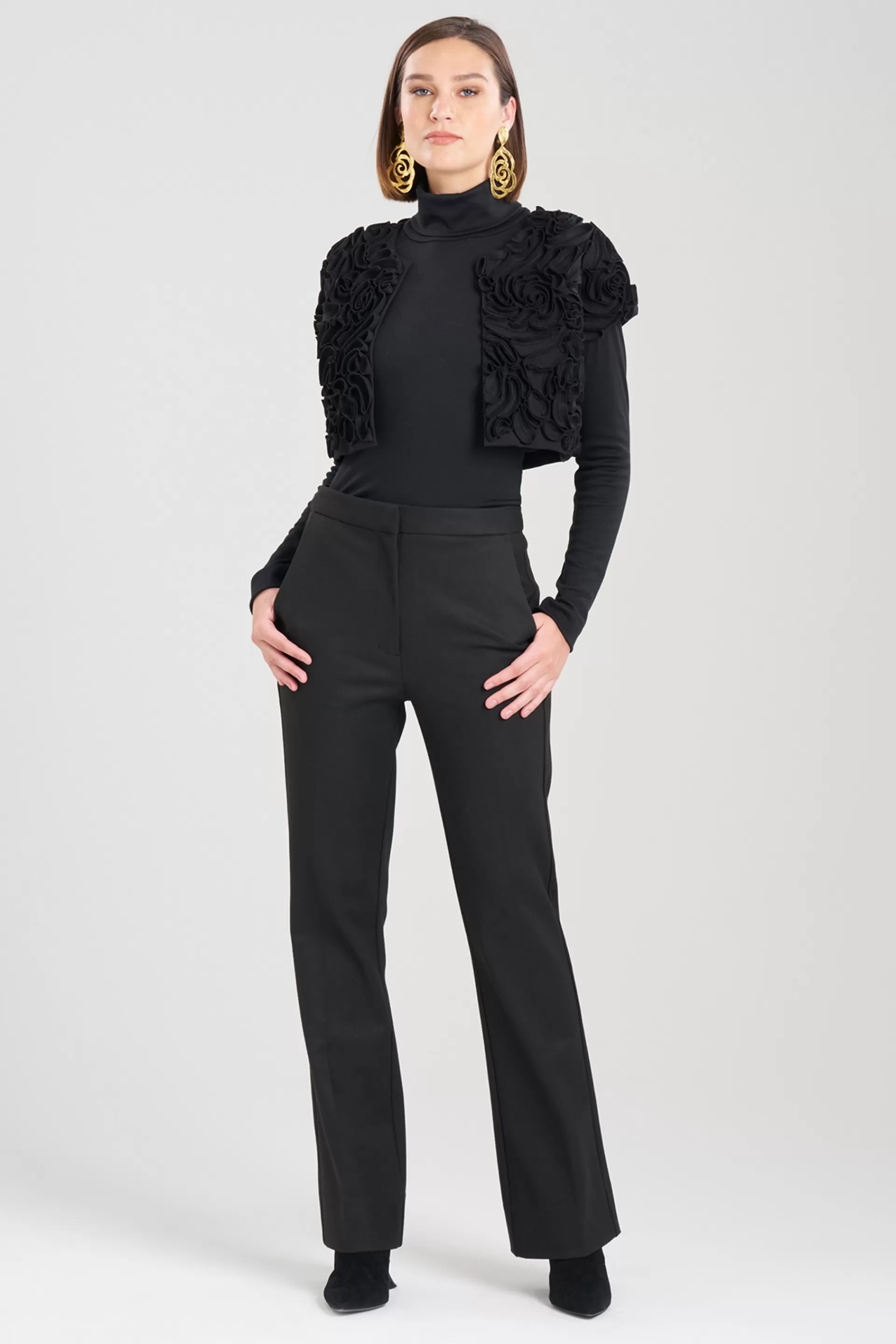 Natori Jackets & Outerwear<Felt 3D Embroidered Bolero Black