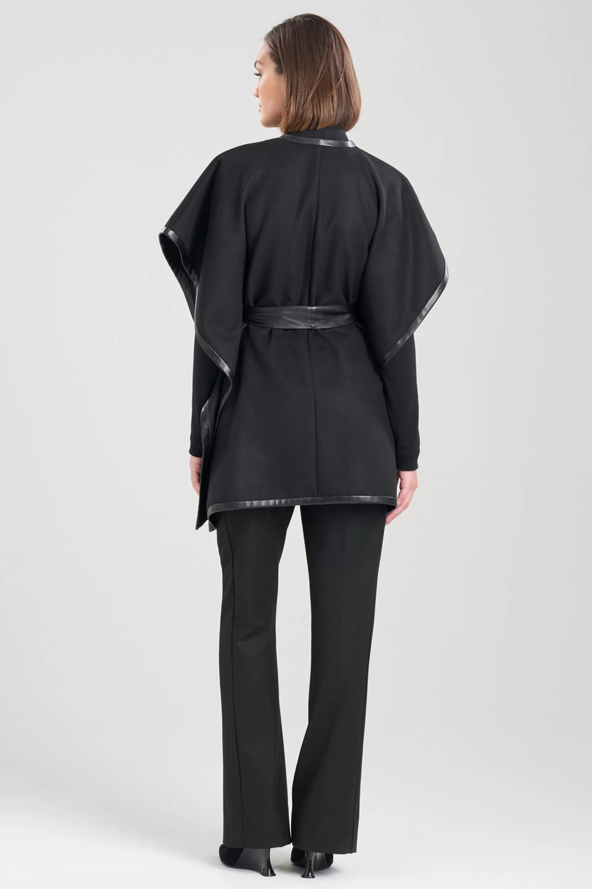 Natori Plus Sizes | Jackets & Outerwear<Felt Belted Poncho Black