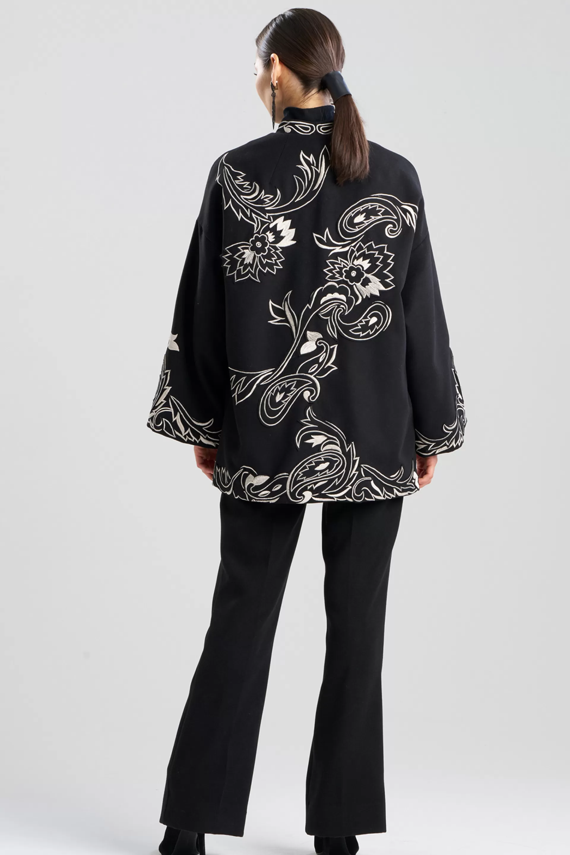 Natori Jackets & Outerwear<Felt Embroidered Coat Black