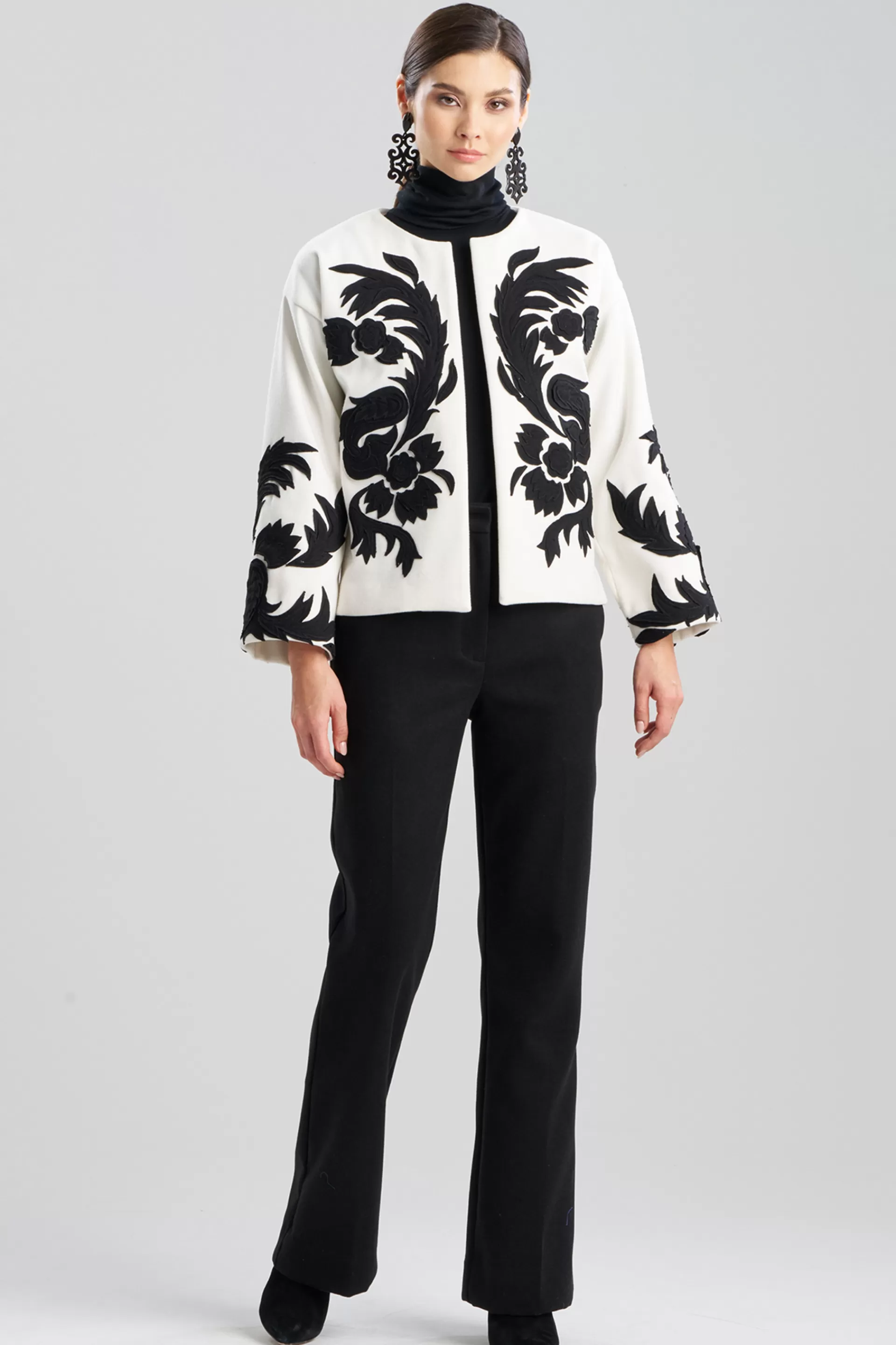 Natori Jackets & Outerwear<Felt Embroidered Crop Jacket Warm White