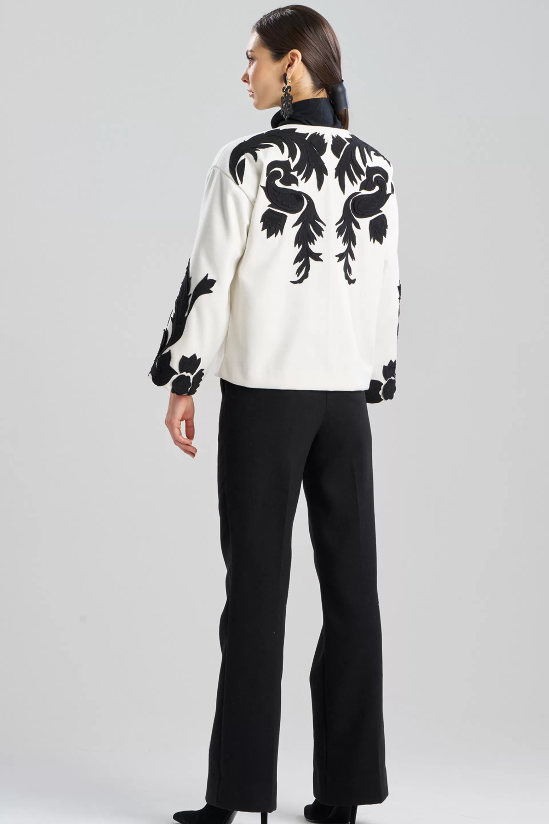 Natori Jackets & Outerwear<Felt Embroidered Crop Jacket Warm White