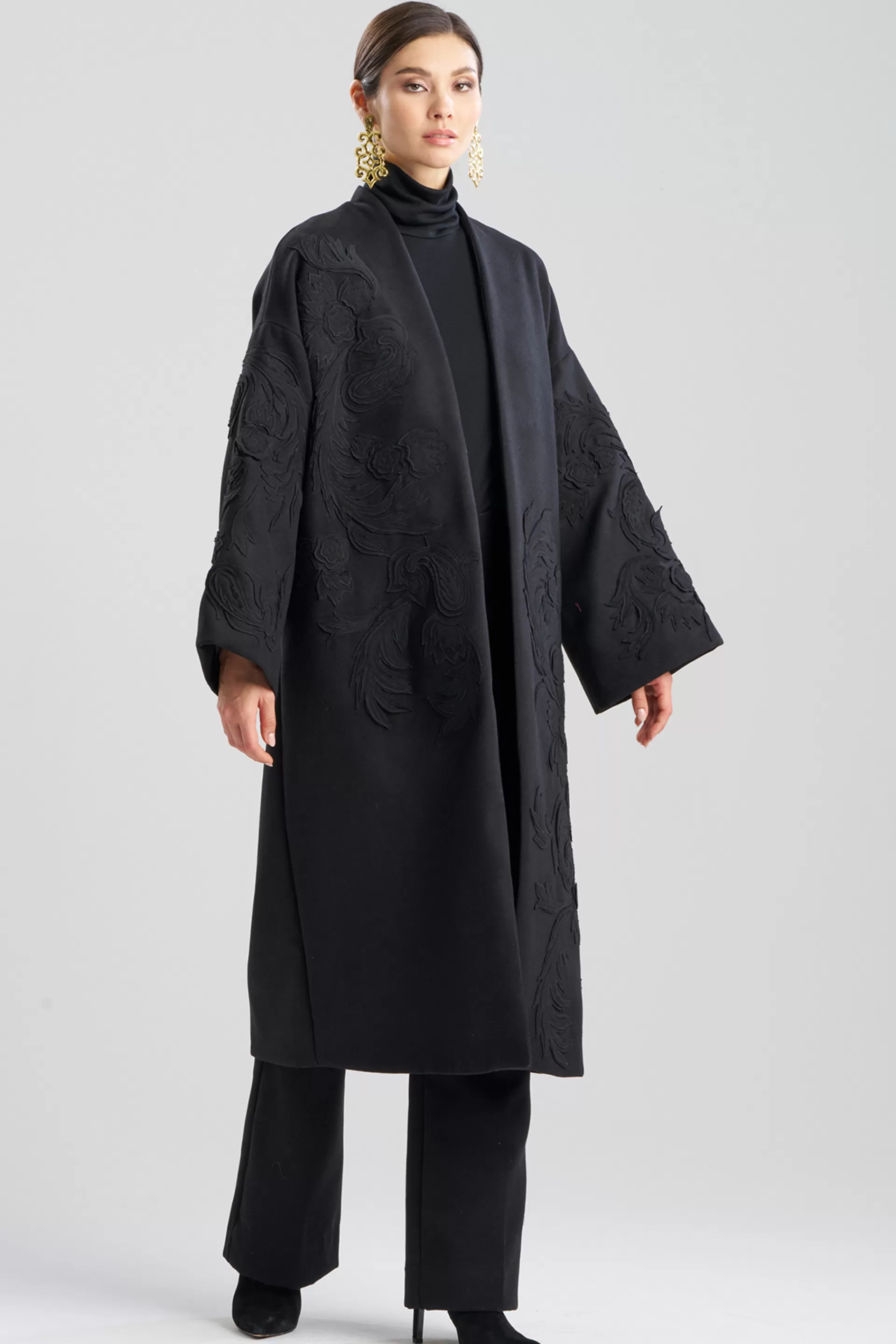 Natori Jackets & Outerwear<Felt Embroidered Long Coat Black