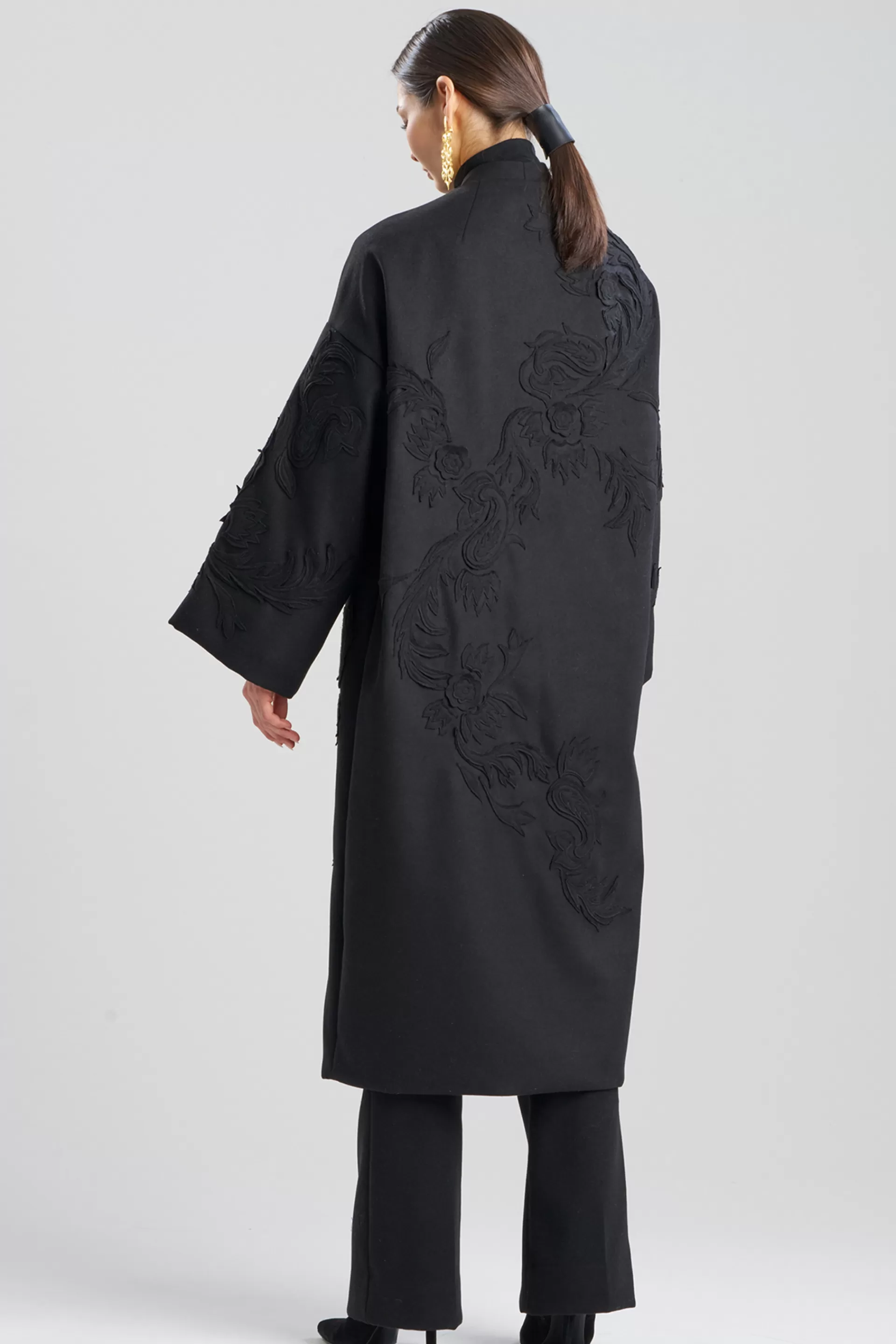 Natori Jackets & Outerwear<Felt Embroidered Long Coat Black