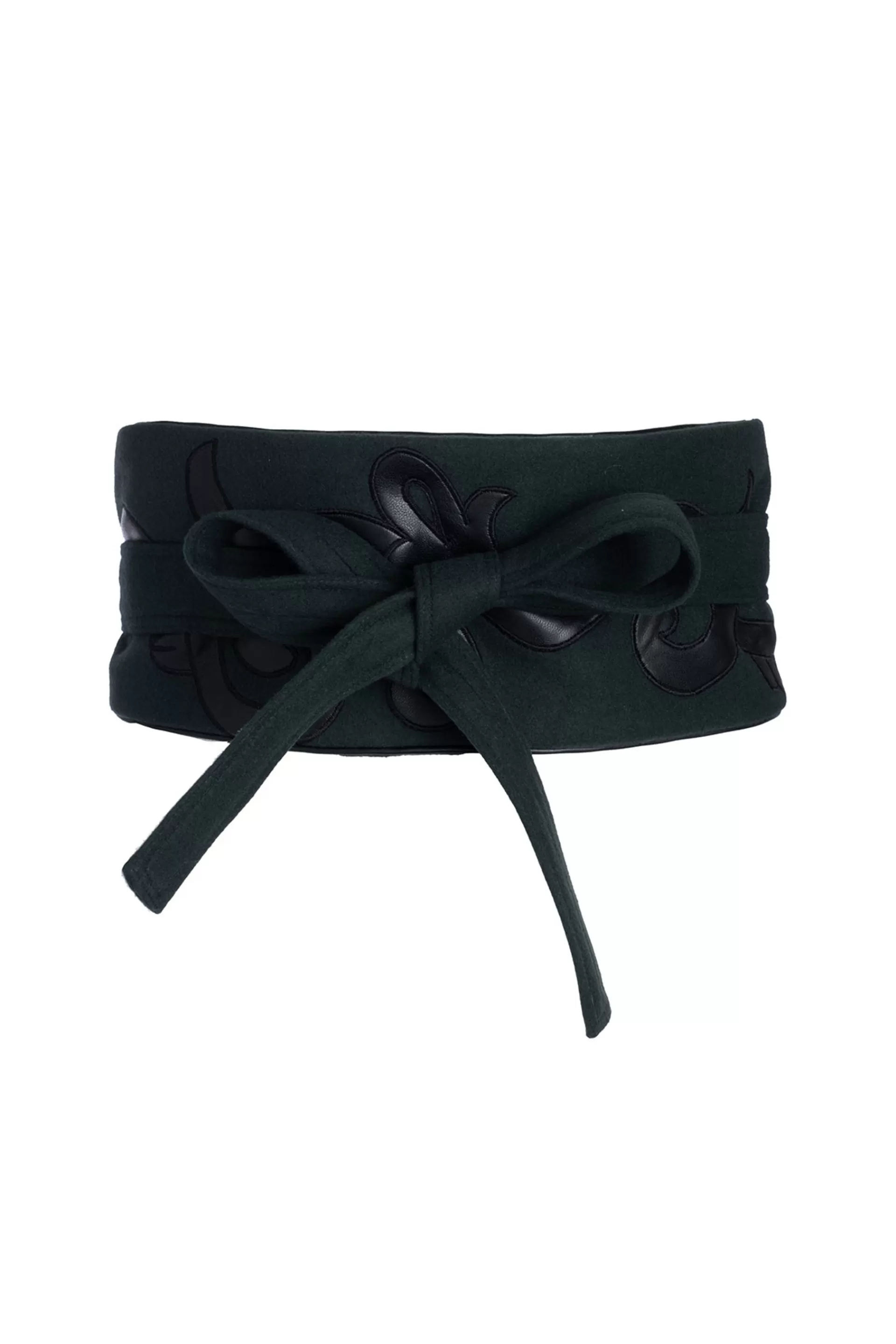 Natori Belts<Felt Embroidered Obi Belt Bottle Green