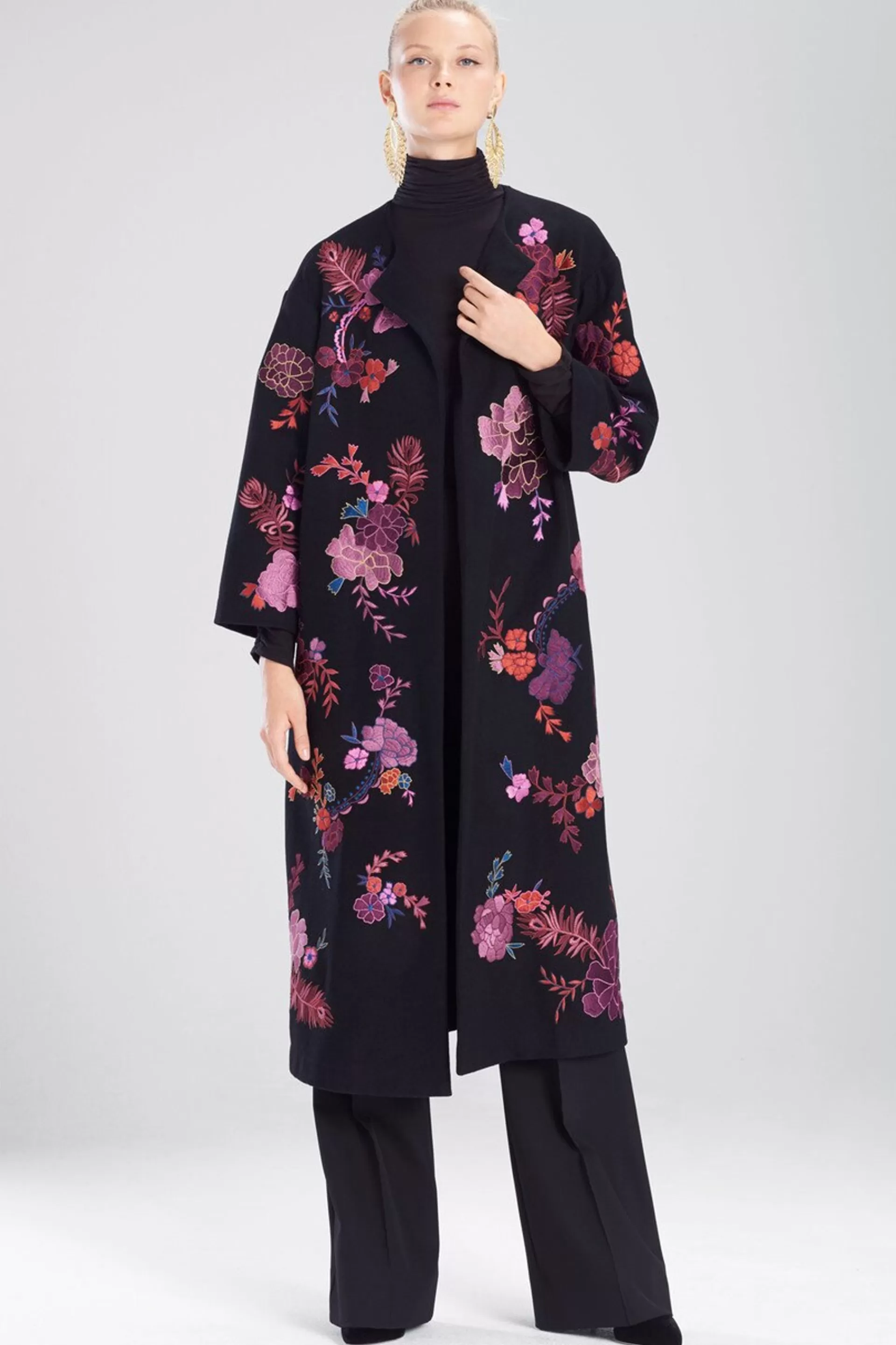 Natori Jackets & Outerwear<Felt Wool Embroidered Jacket Black