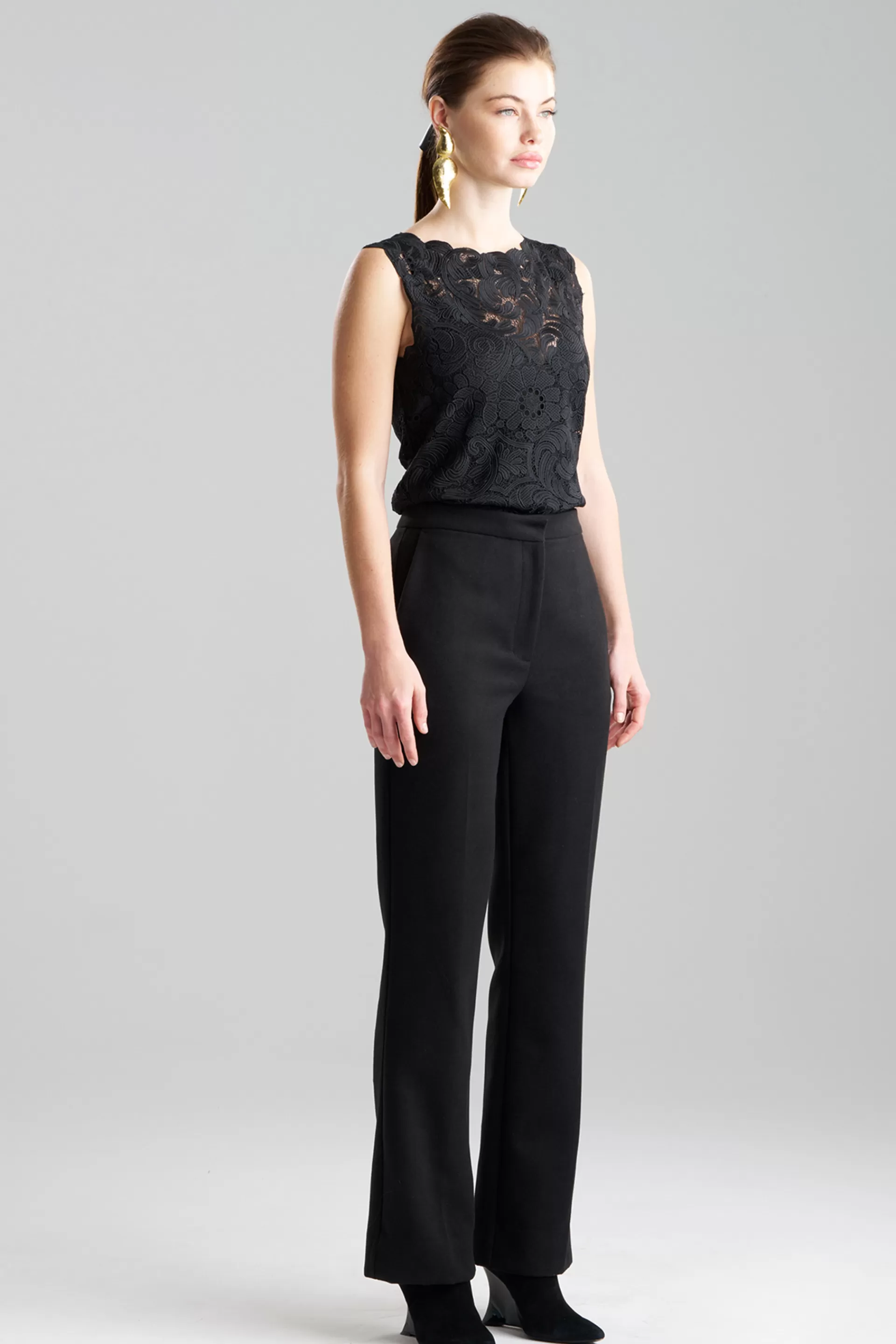 Natori Pants, Skirts & Shorts<Felt Zip Front Trousers Black