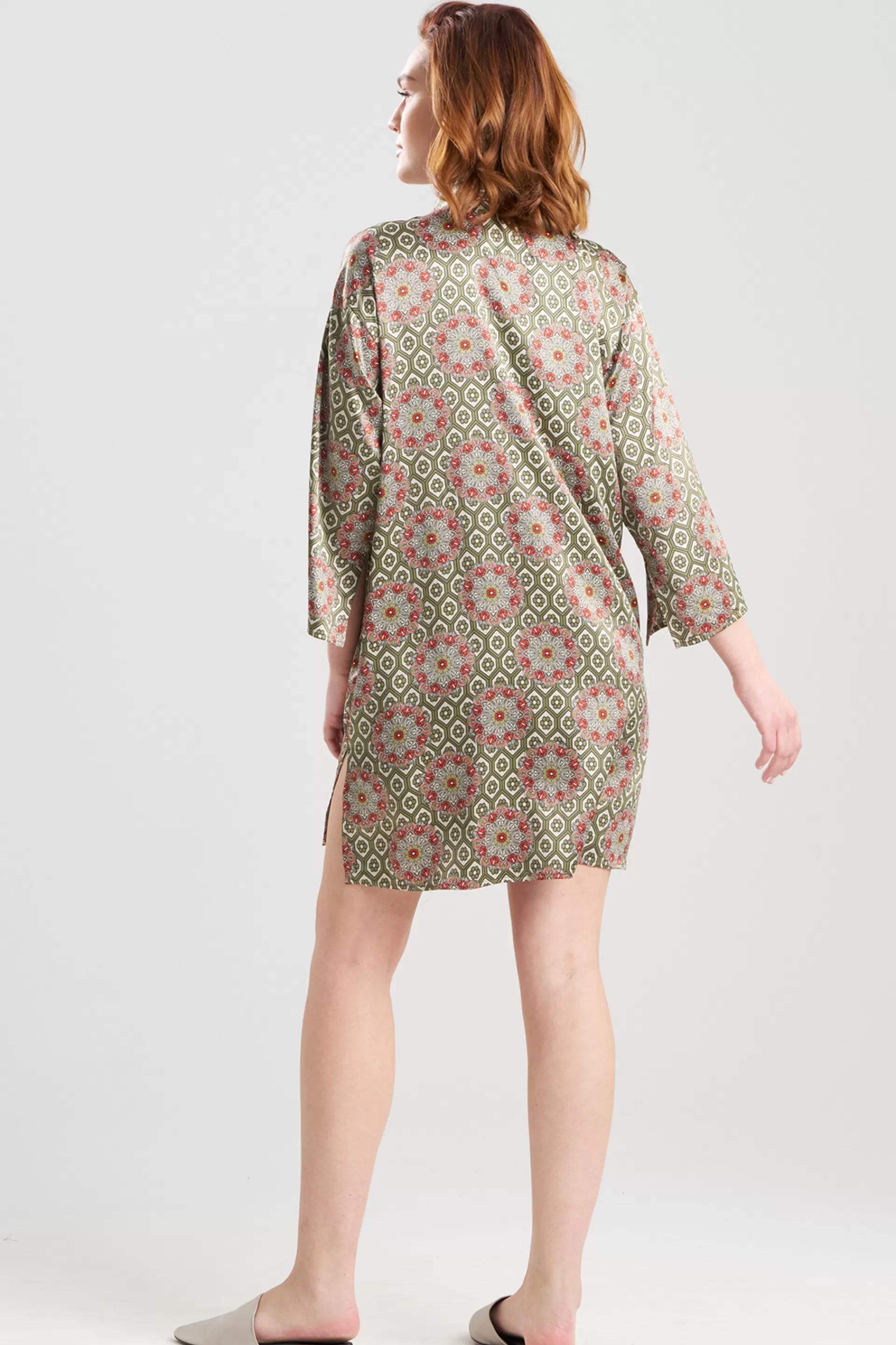 Natori Sleepshirts<Fez Satin Sleepshirt Green