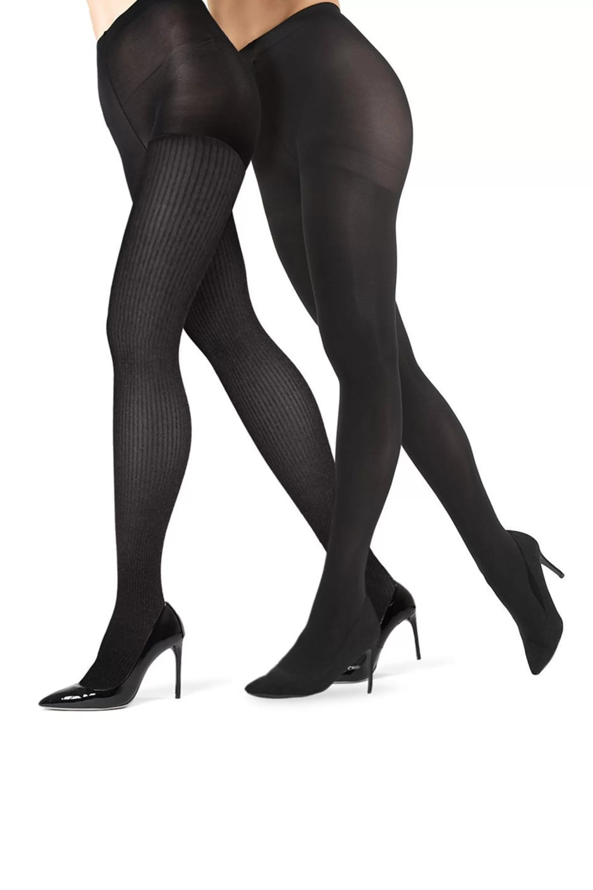 Natori Tights<Fine Rib/Solid Control Top Tights - 2 Pack