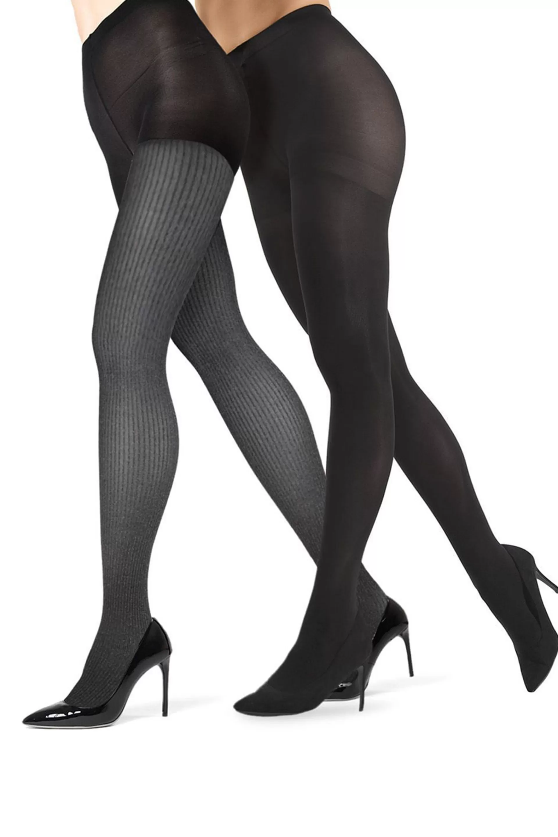 Natori Tights<Fine Rib/Solid Control Top Tights - 2 Pack