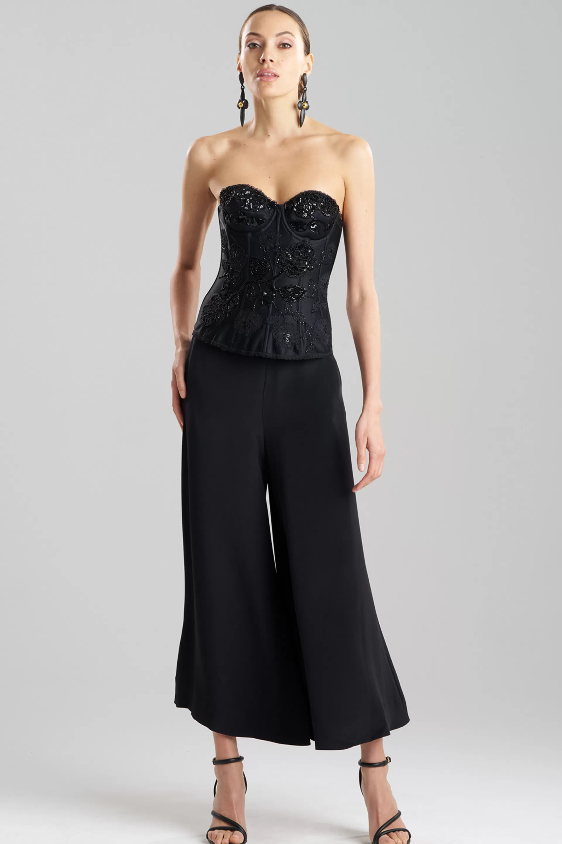 Natori Bustiers & Camis<Floral Beaded Corset Black