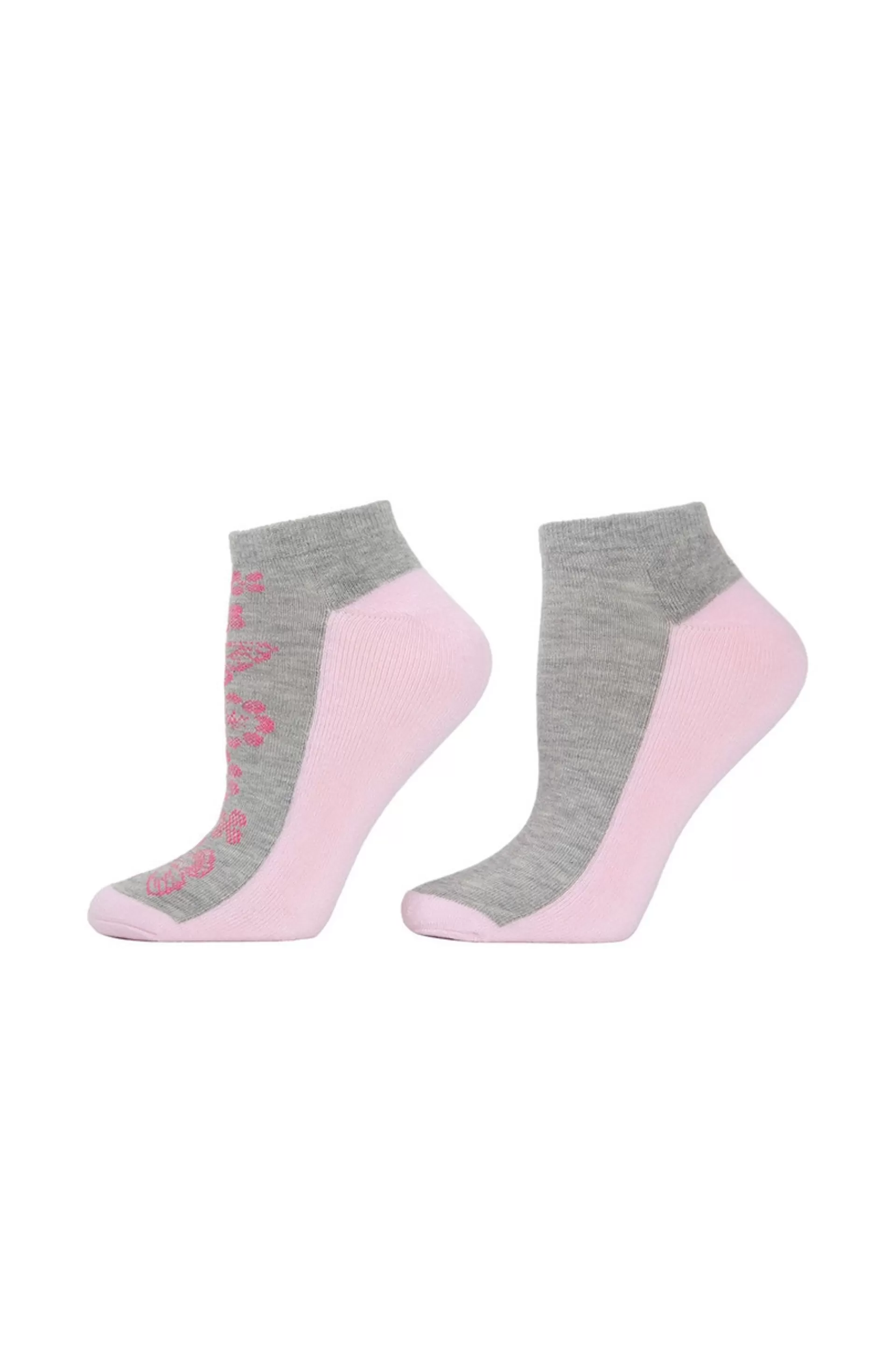 Natori Socks<Floral Striped Socks - 2 Pair Pack White/Pink