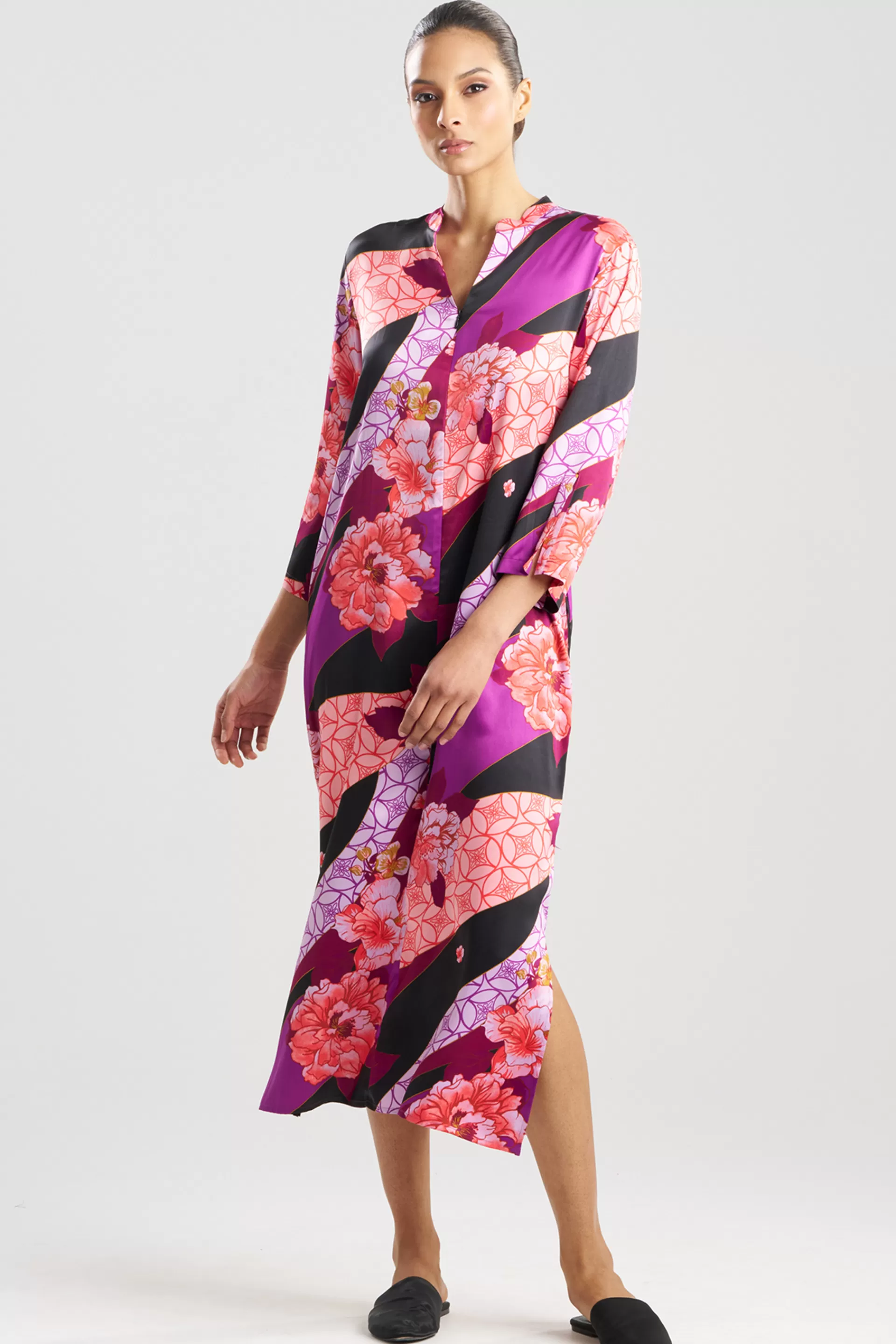 Natori Caftans | Caftan Dresses<Floral Tapestry Satin Caftan