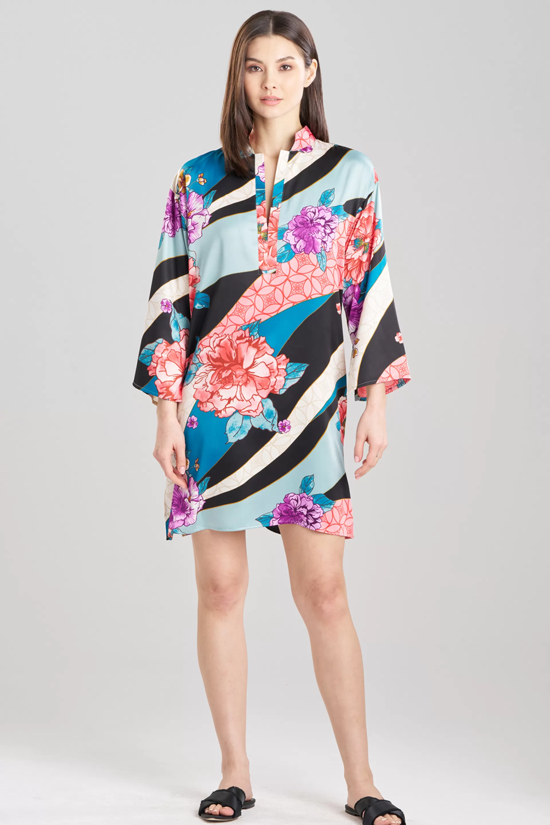 Natori Sleepshirts<Floral Tapestry Satin Sleepshirt