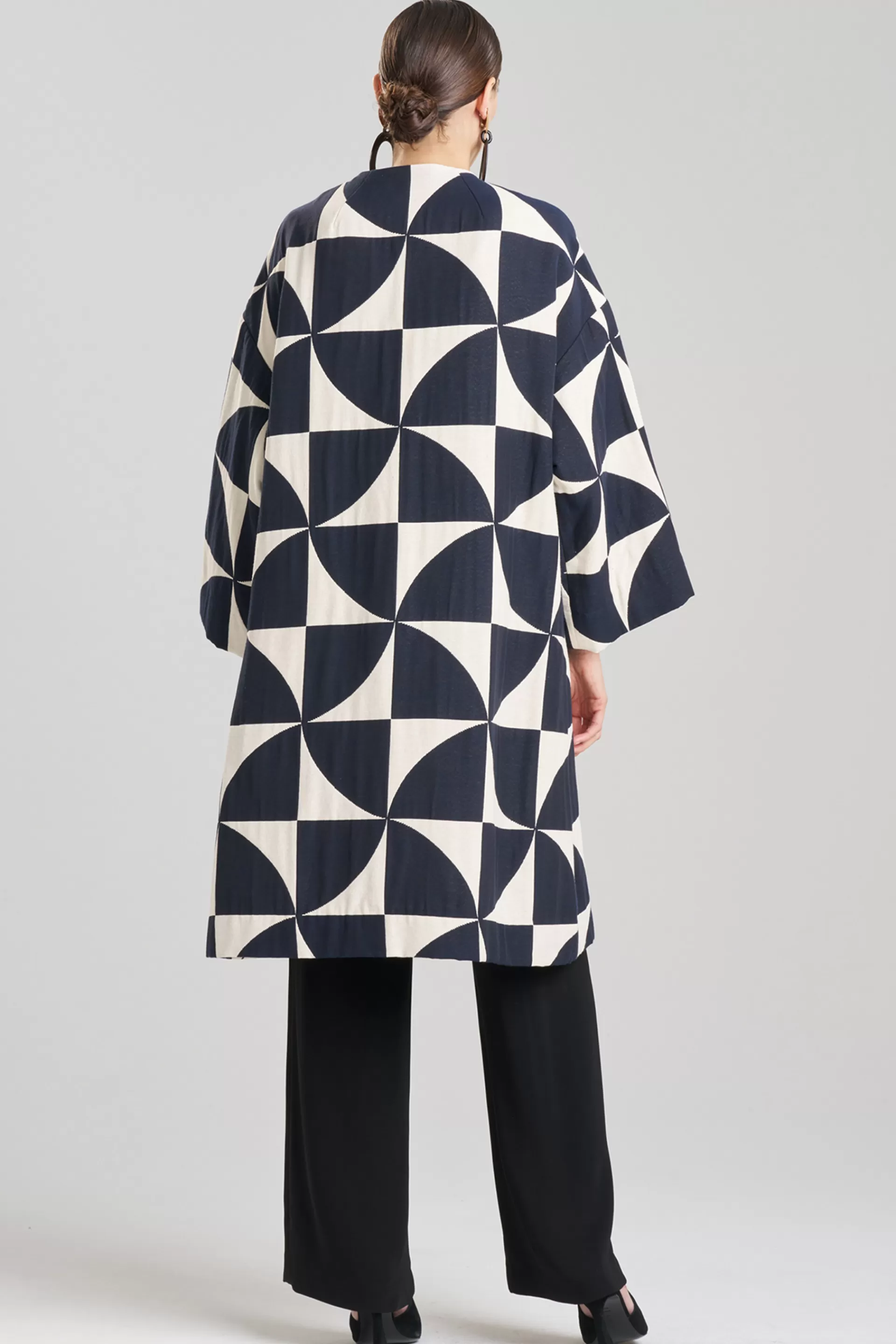 Natori Jackets & Outerwear<Geo Mod Jacquard Coat Cream/Black