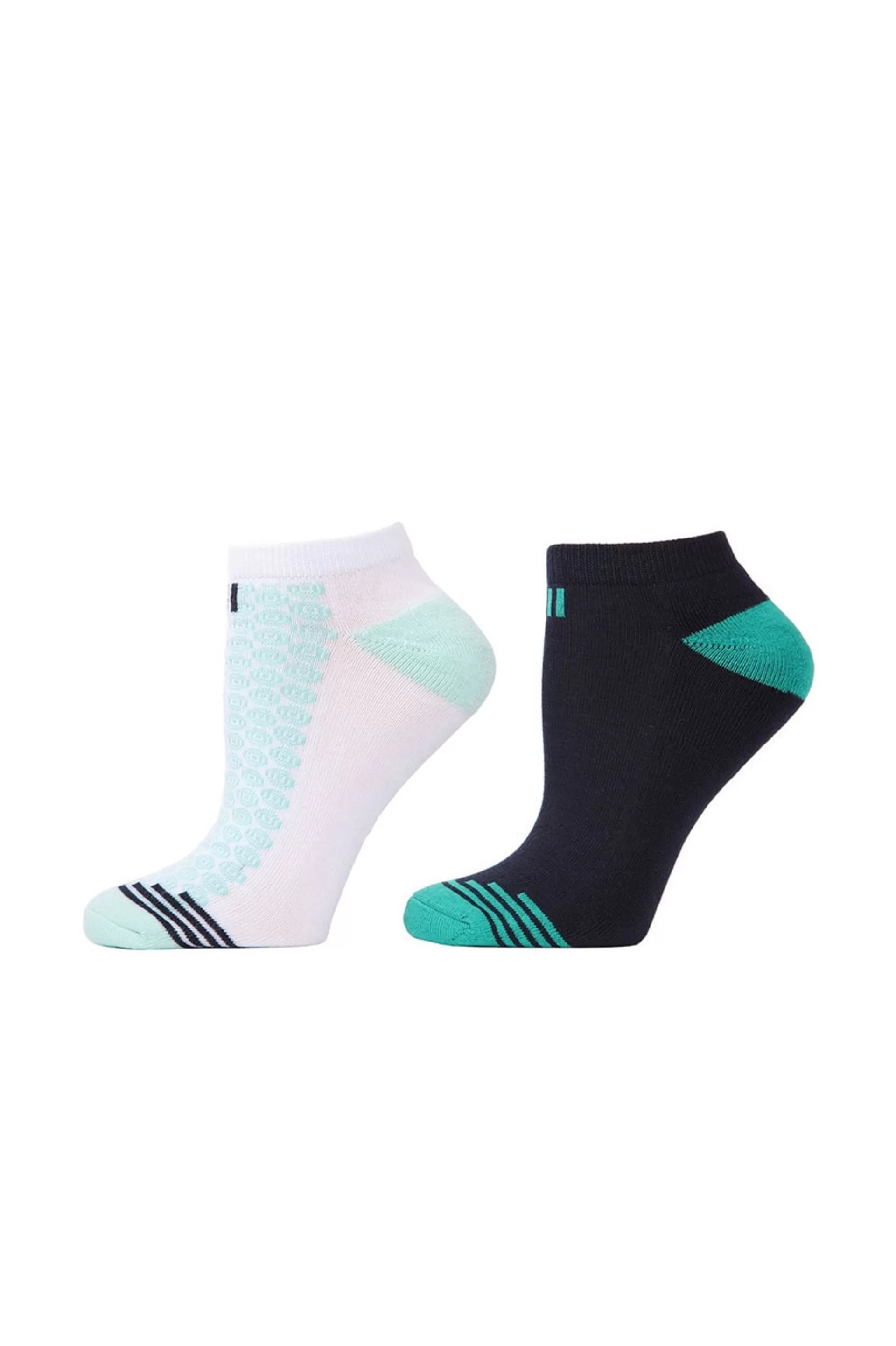 Natori Socks<Geo Striped Socks - 2 Pair Pack White/Navy