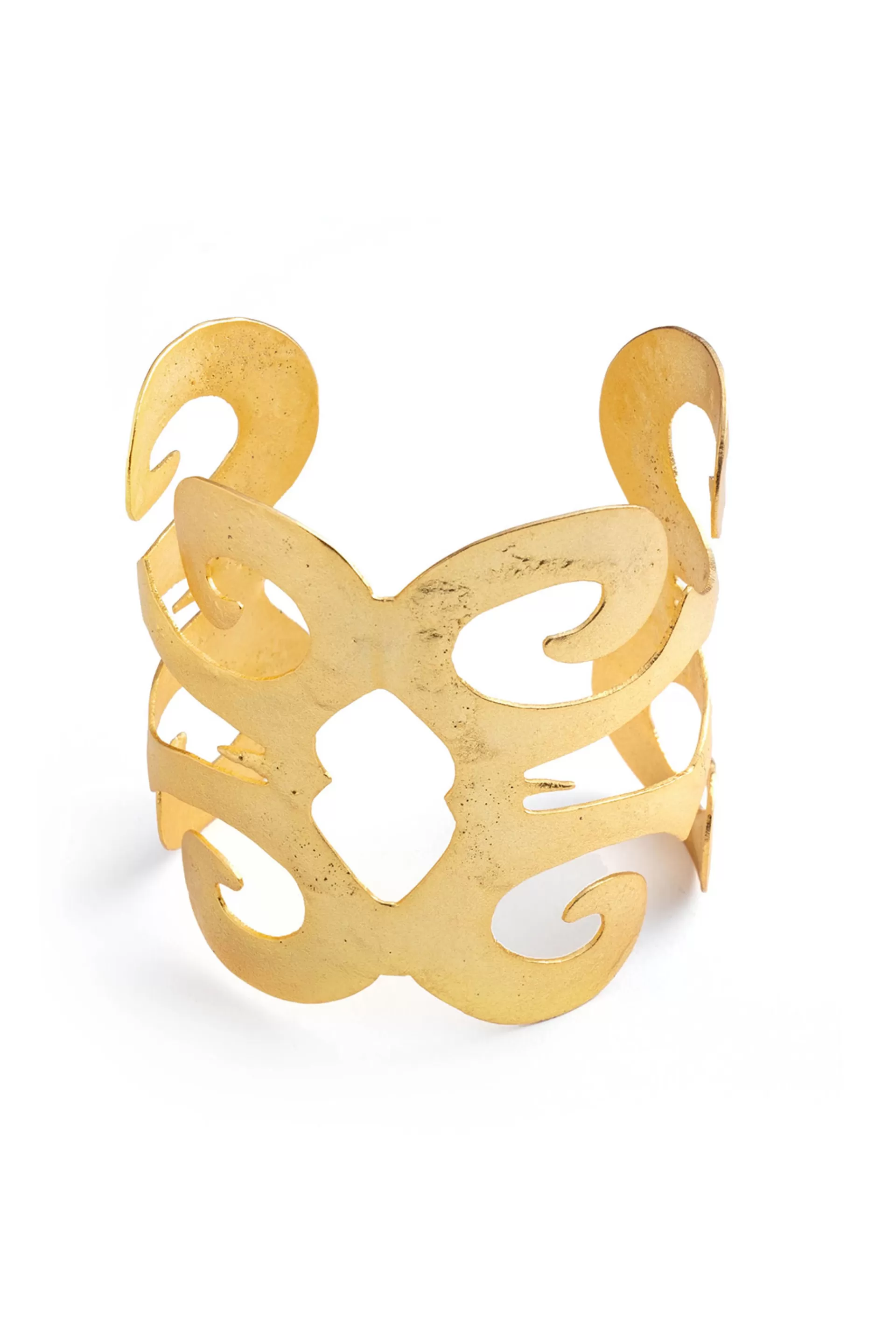 Natori Bracelets< Plated Brass Cut Out Bangle Gold