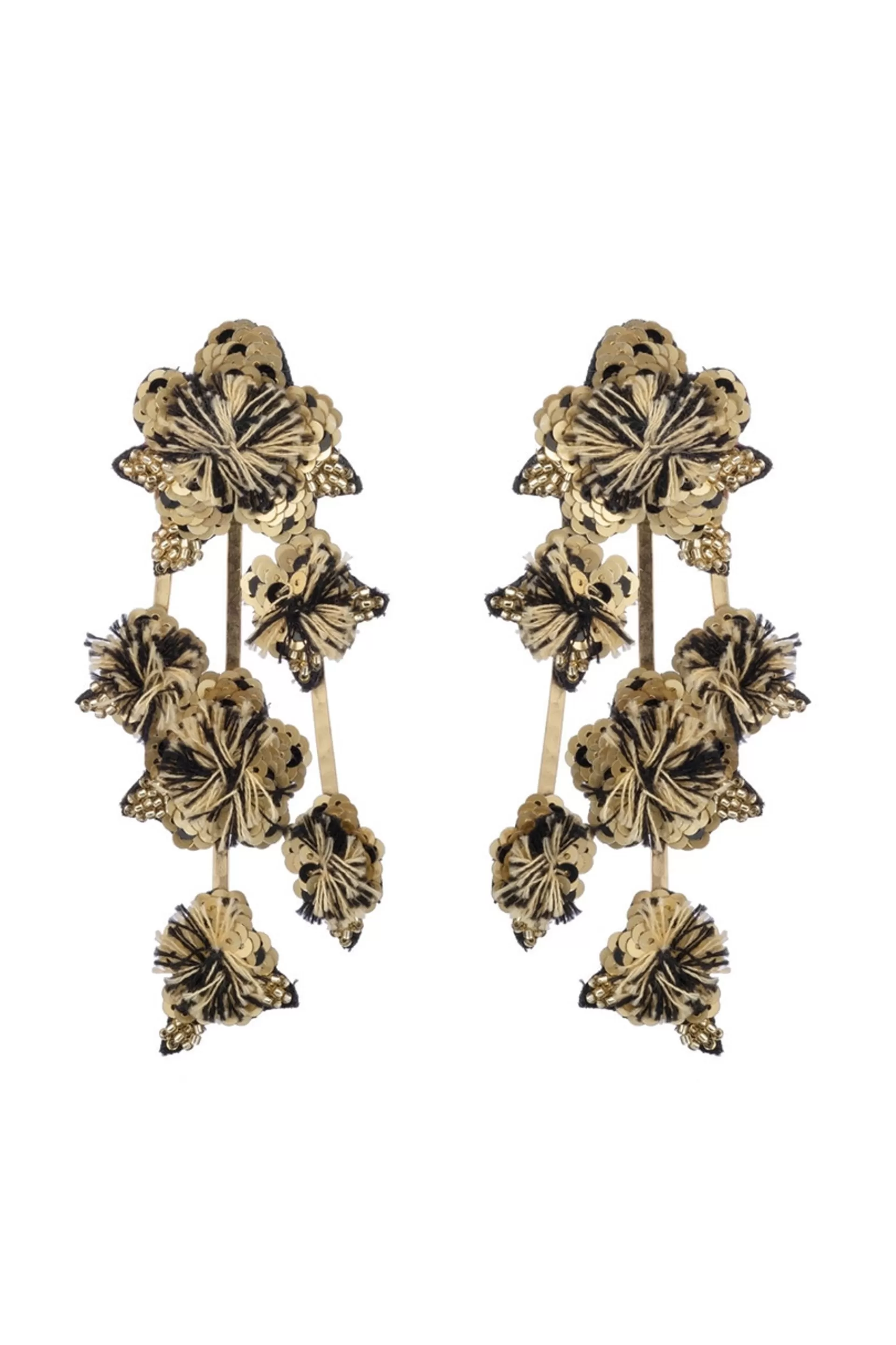 Natori Earrings< Plated Brass Floral Clip Earrings Gold