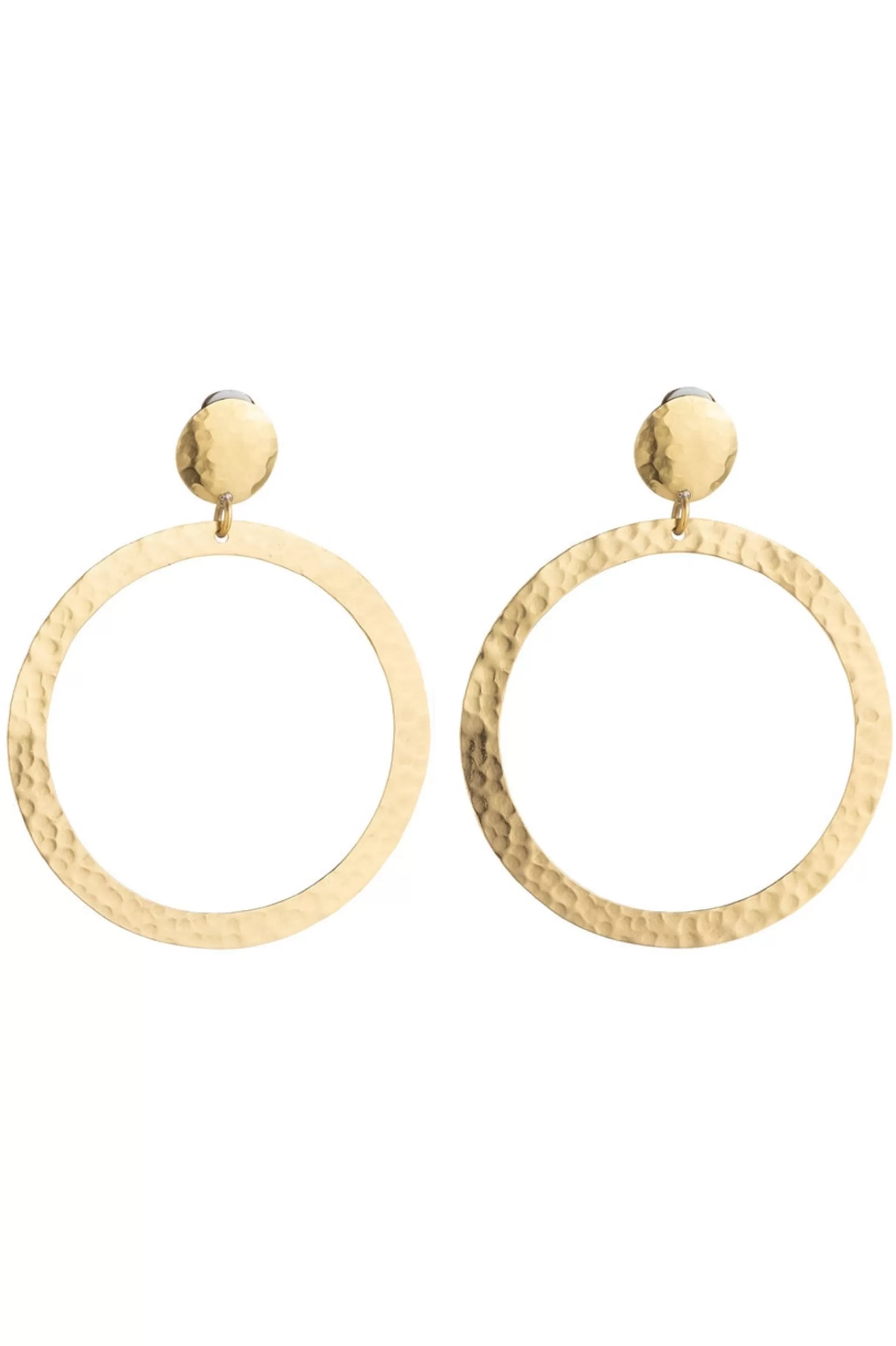 Natori Earrings< Plated Brass Hoop Clip Earrings Gold