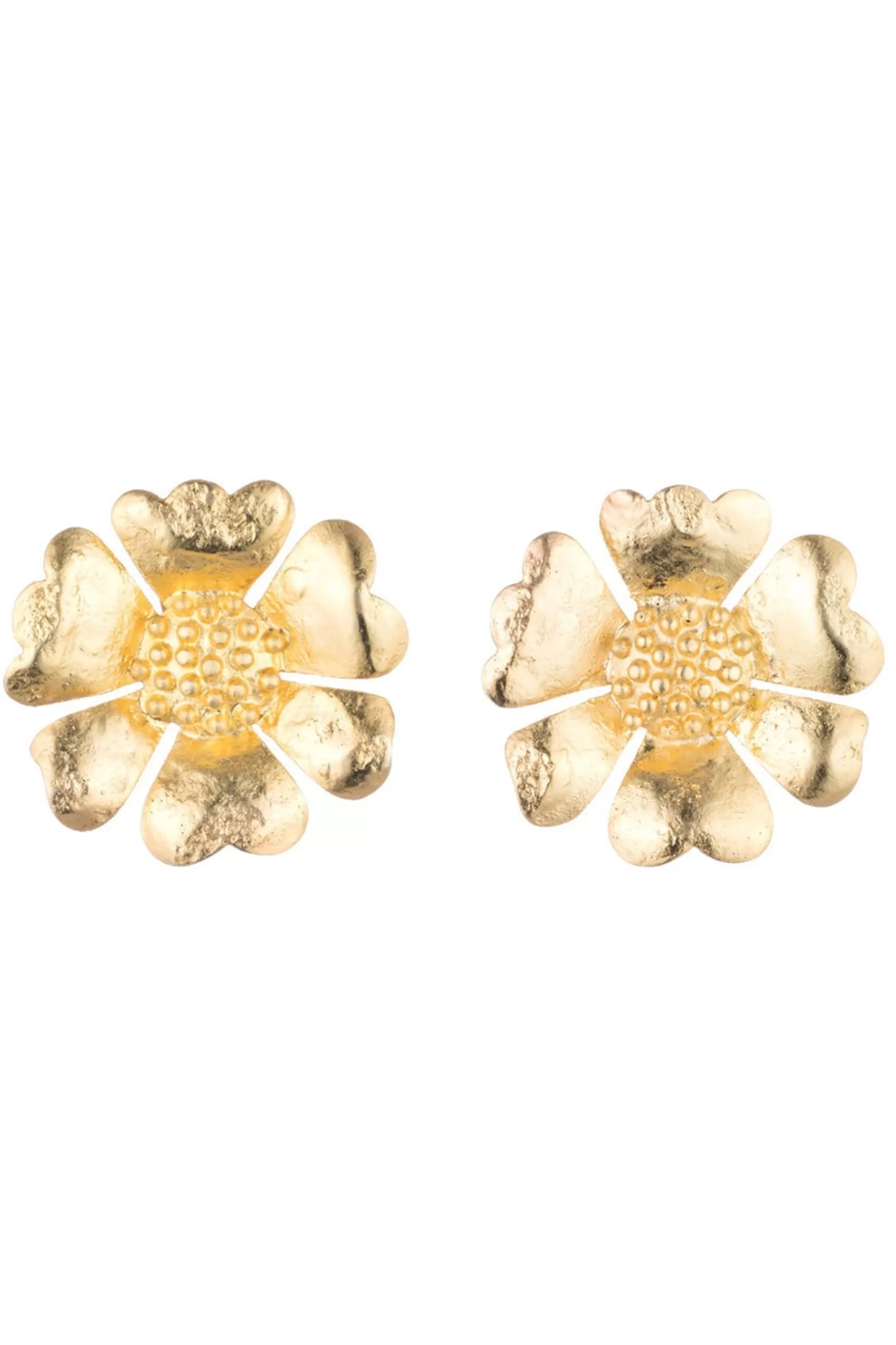 Natori Earrings<Gold Plated Brass Peony Clip Earrings