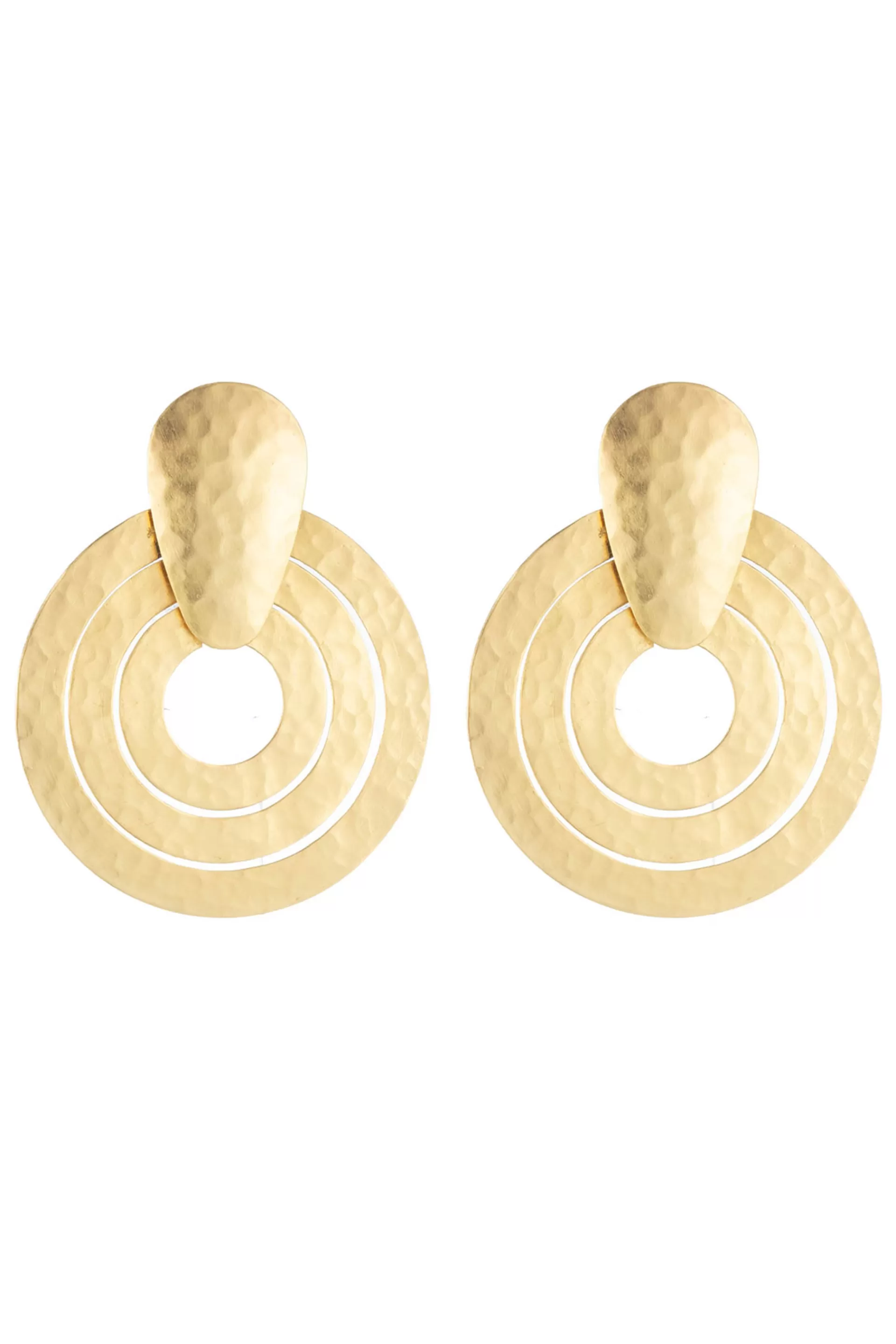 Natori Earrings<Hammered Earrings Gold