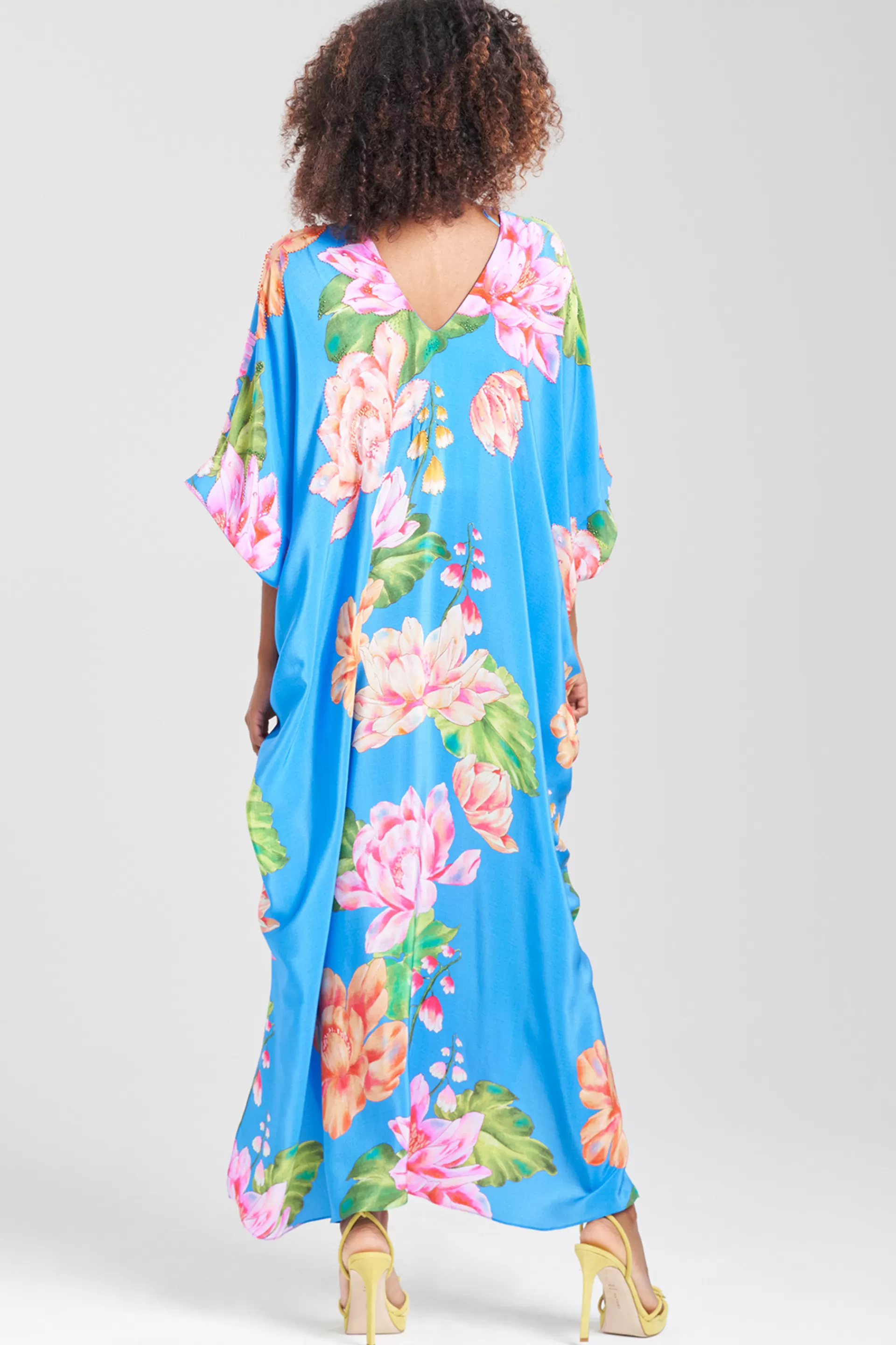 Natori Caftan Dresses<Hanabi Beaded Silk Caftan Astor