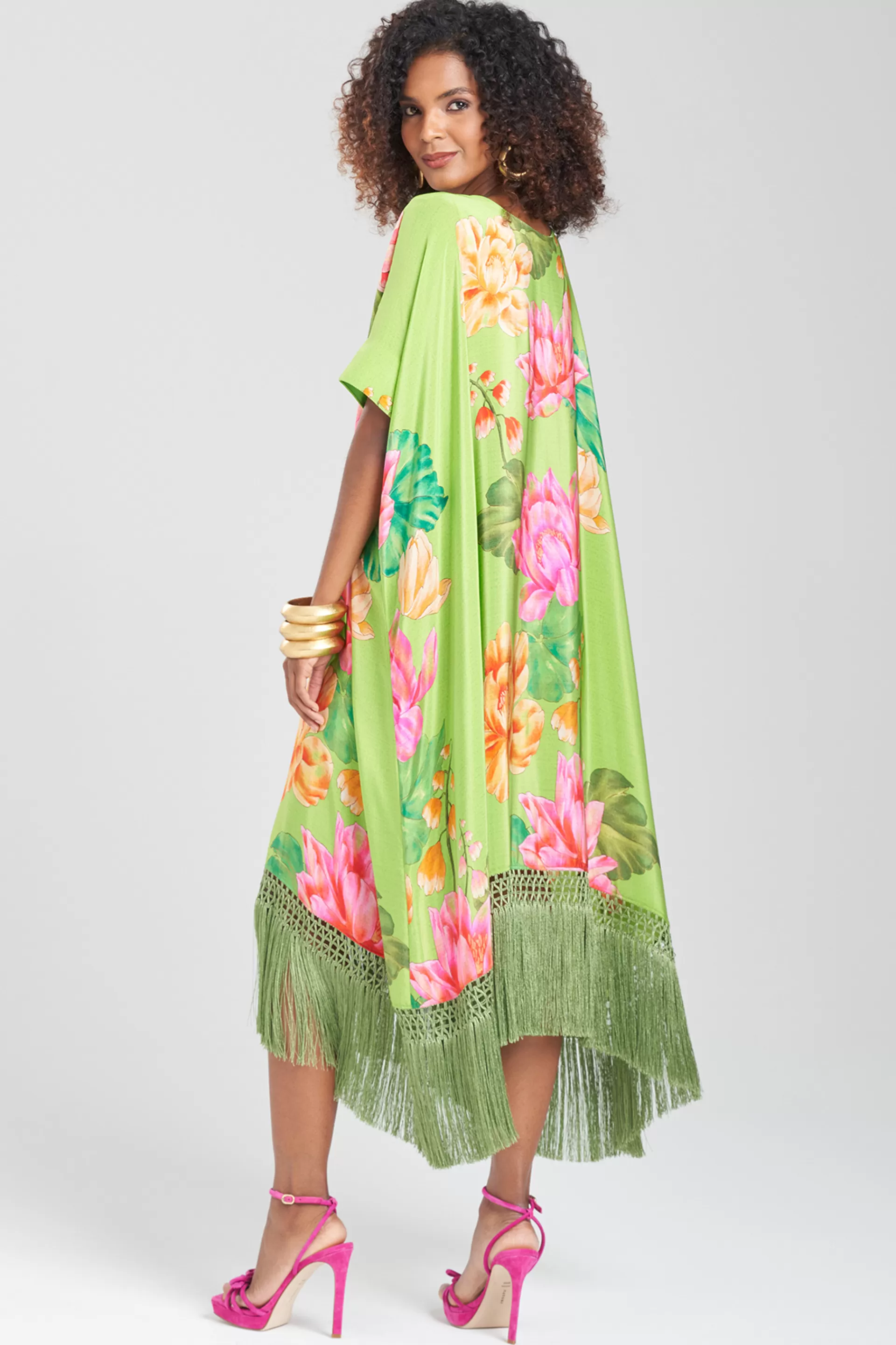 Natori Caftan Dresses<Hanabi Fringe Silk Caftan