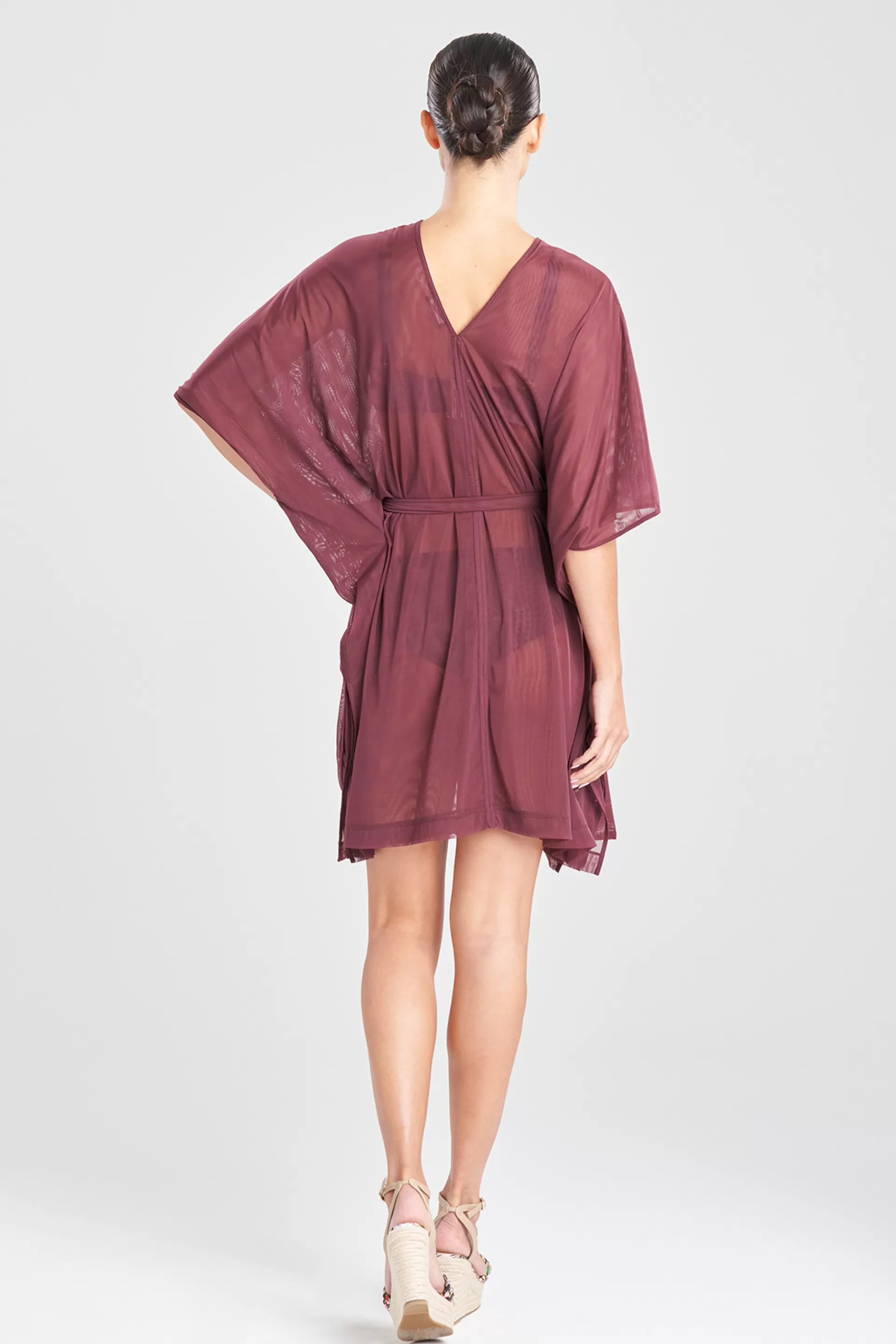 Natori Honeymoon | Beach Caftans<Heleneca Mesh Belted Short Caftan