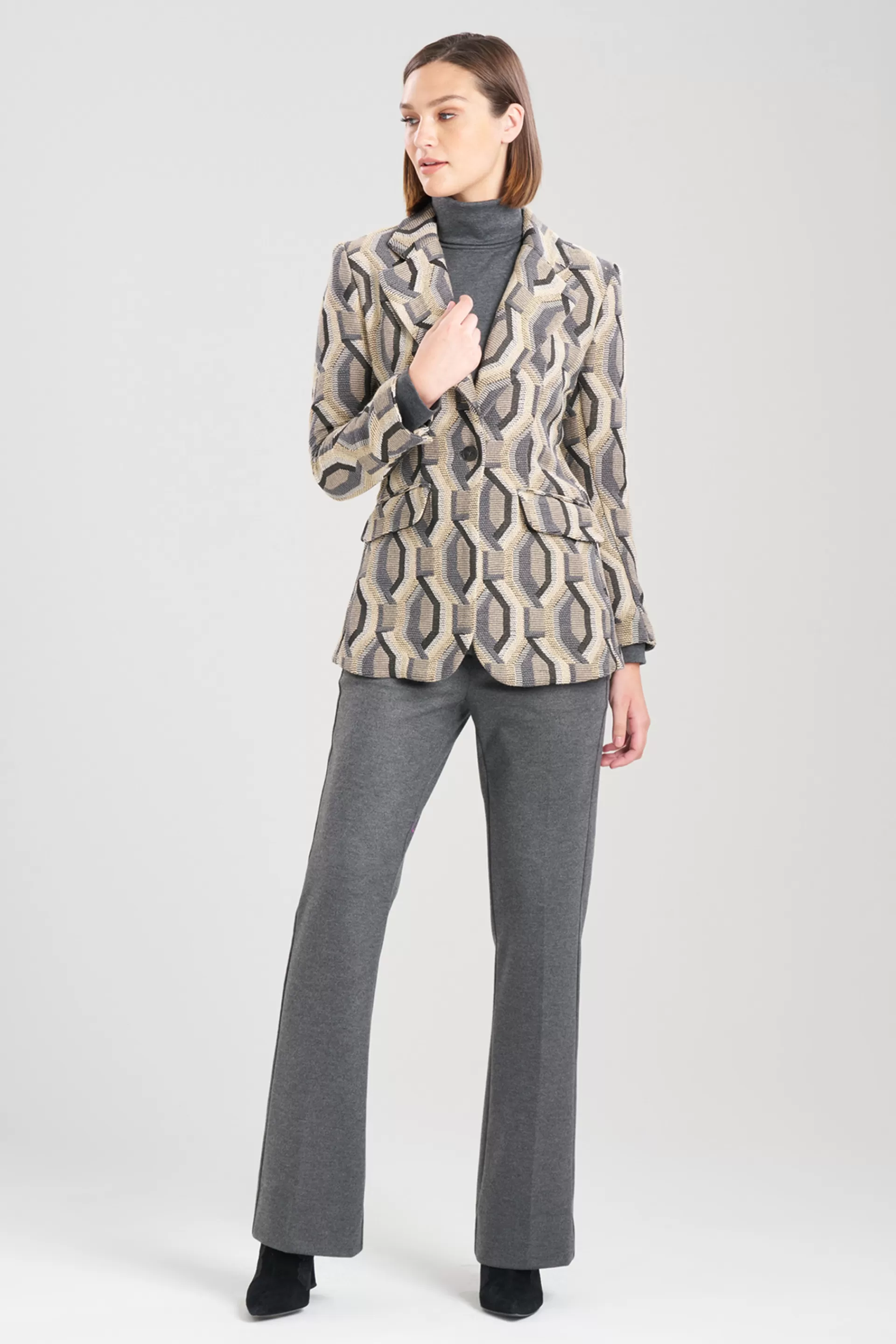 Natori Jackets & Outerwear<Hexagon Jacquard Blazer Black Sand