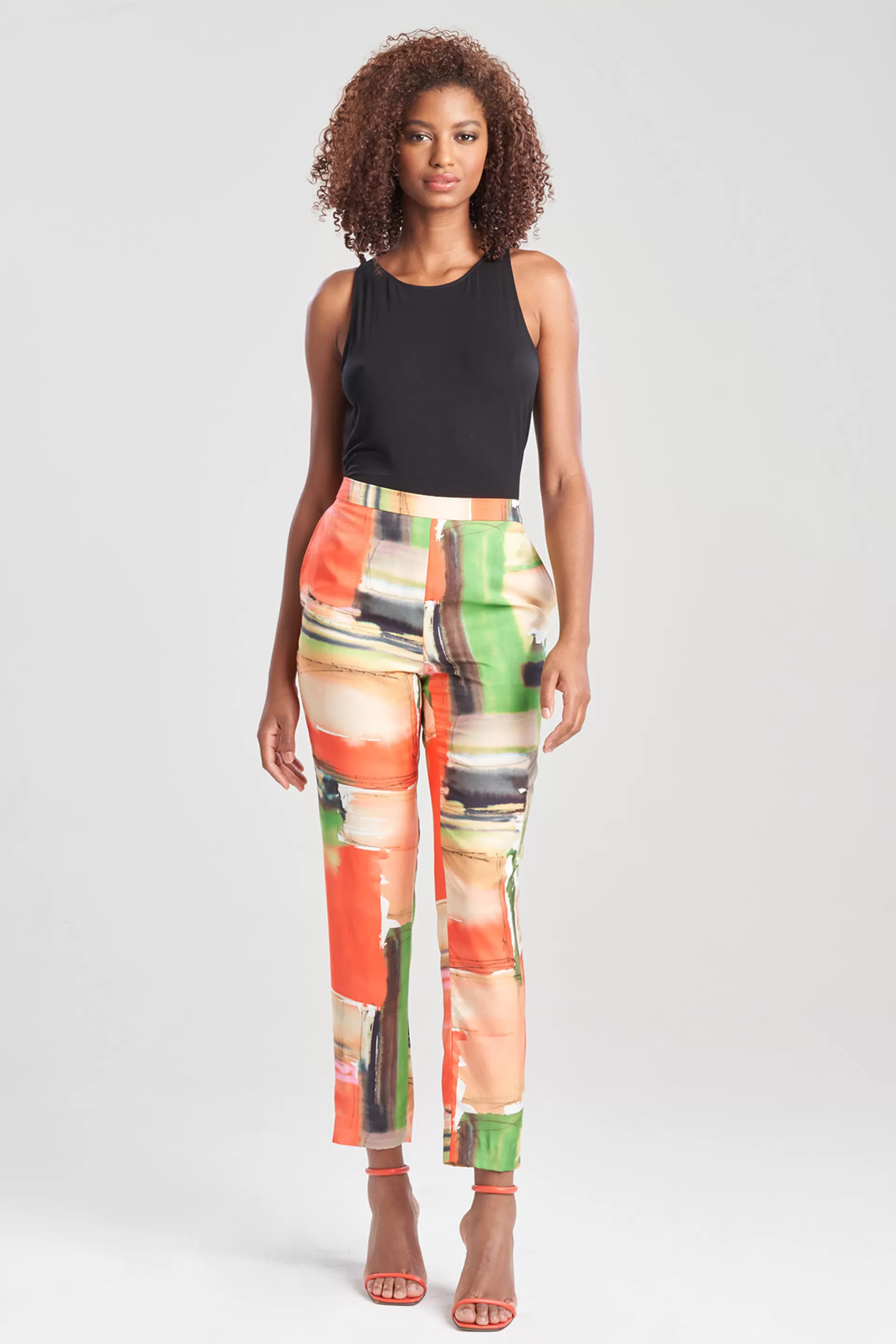 Natori Pants, Skirts & Shorts<Hikaru Cotton Silk Pull On Tapered Pants Coral