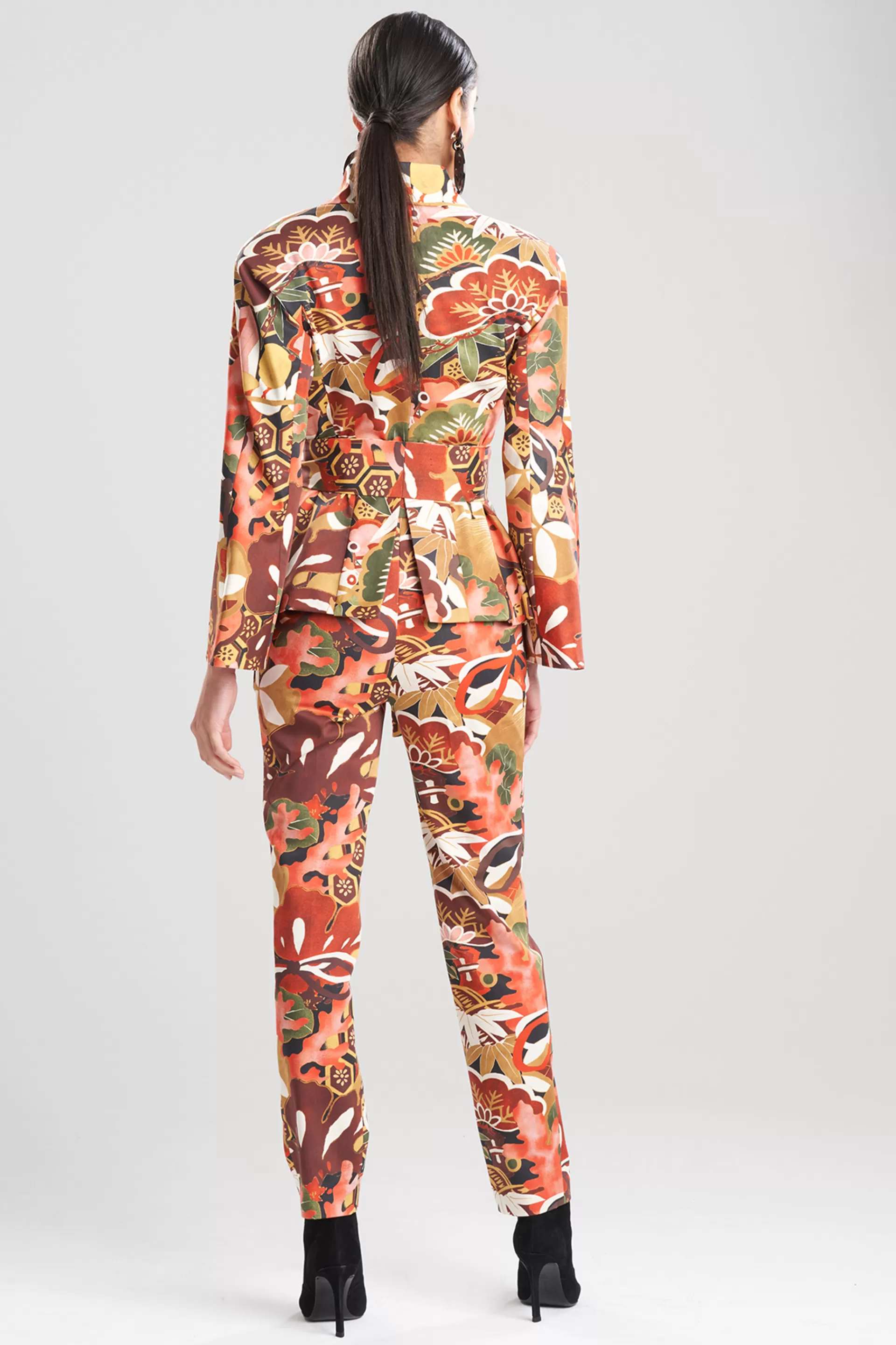 Natori Jackets & Outerwear<Ikebana Printed Cotton Sateen Peplum Jacket Carnelian