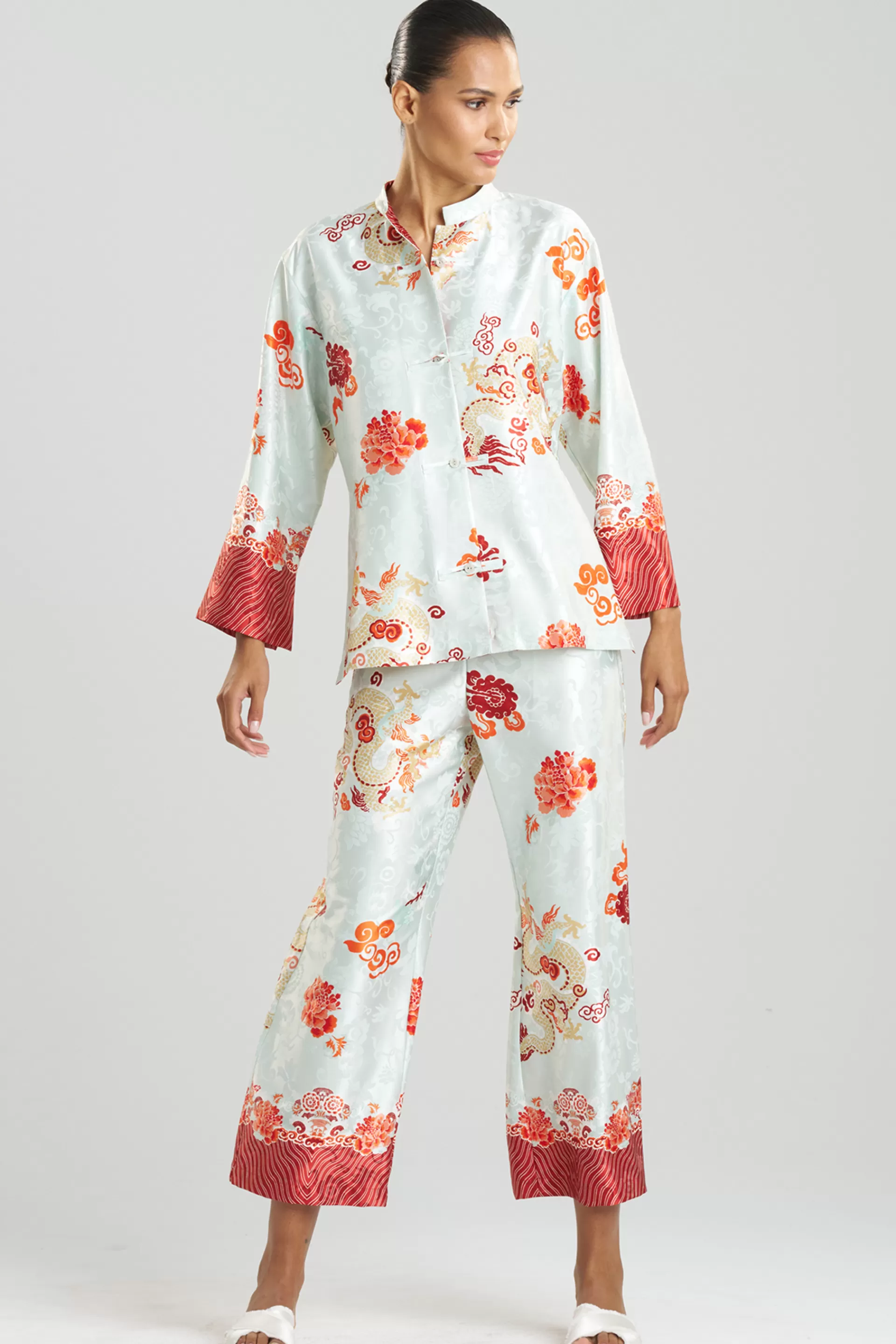 Natori Pajama Sets<Imperial Dragon Jacquard Mandarin PJ