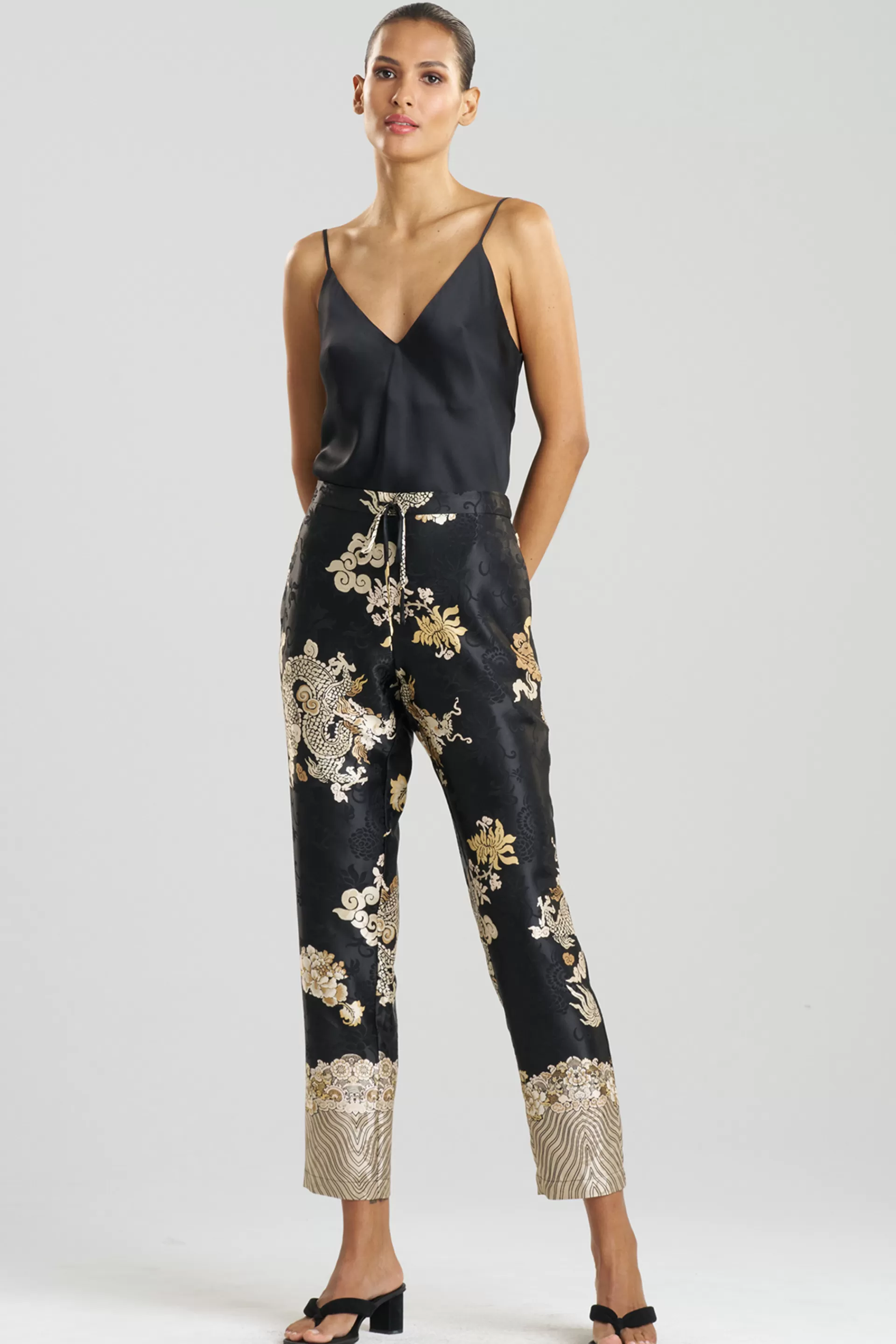 Natori Lounge Bottoms | Pants, Skirts & Shorts<Imperial Dragon Jacquard Pants Black