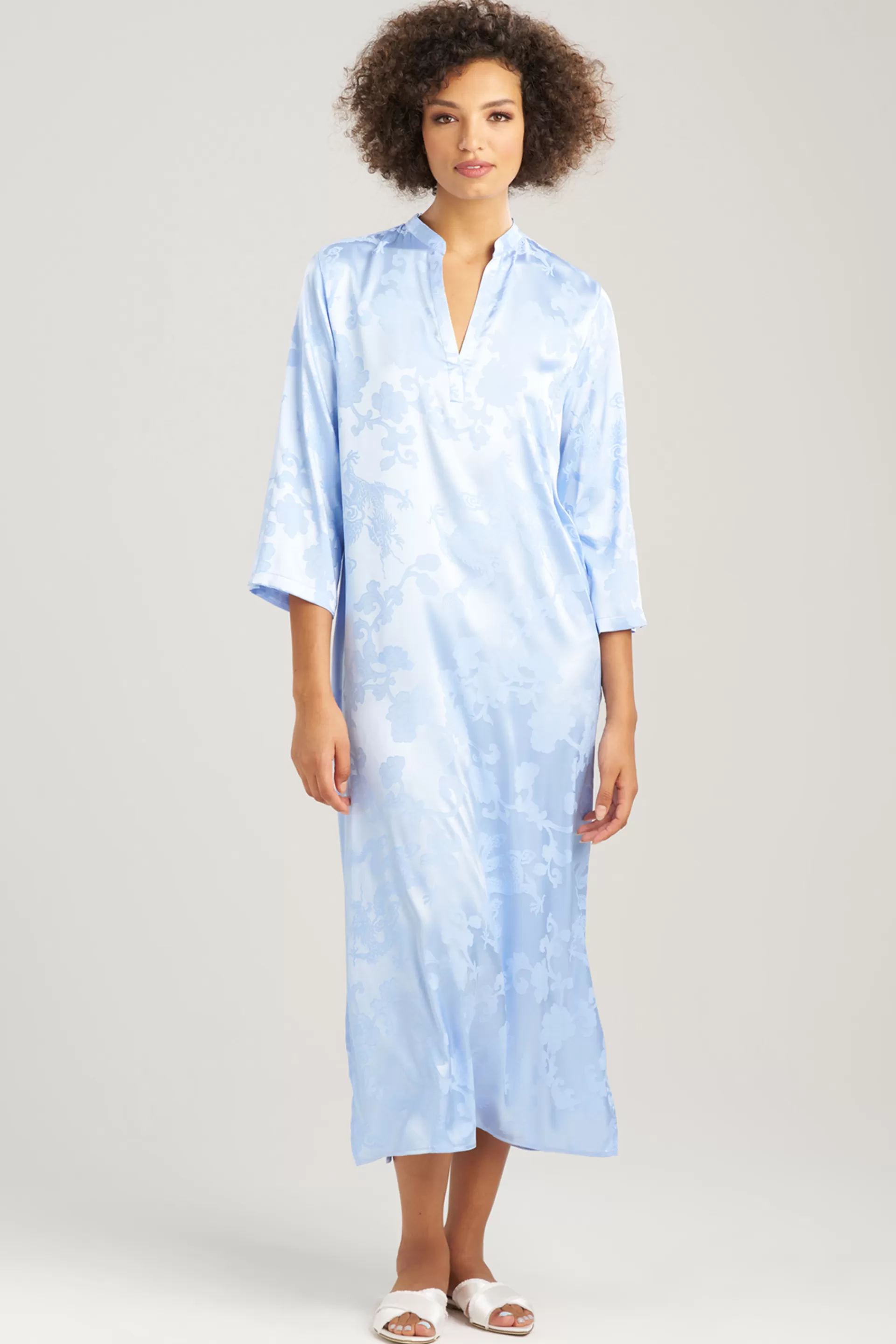 Natori Caftans | Caftan Dresses<Imperial Garden Caftan Blue Opal