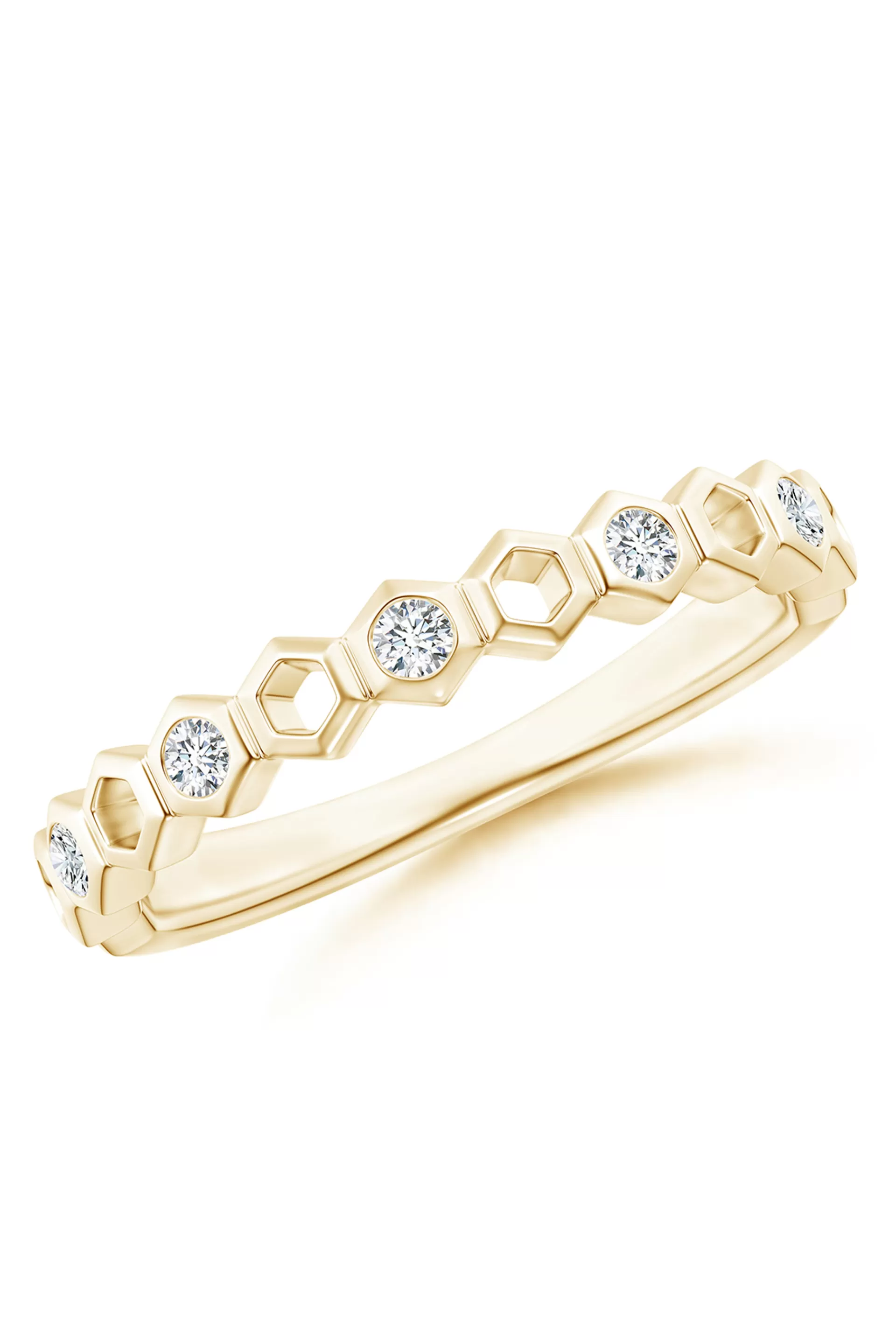 Natori Rings | Indochine<Indochine 14k Hexagon Alternating 5-Diamond Ring 14K Yellow Gold