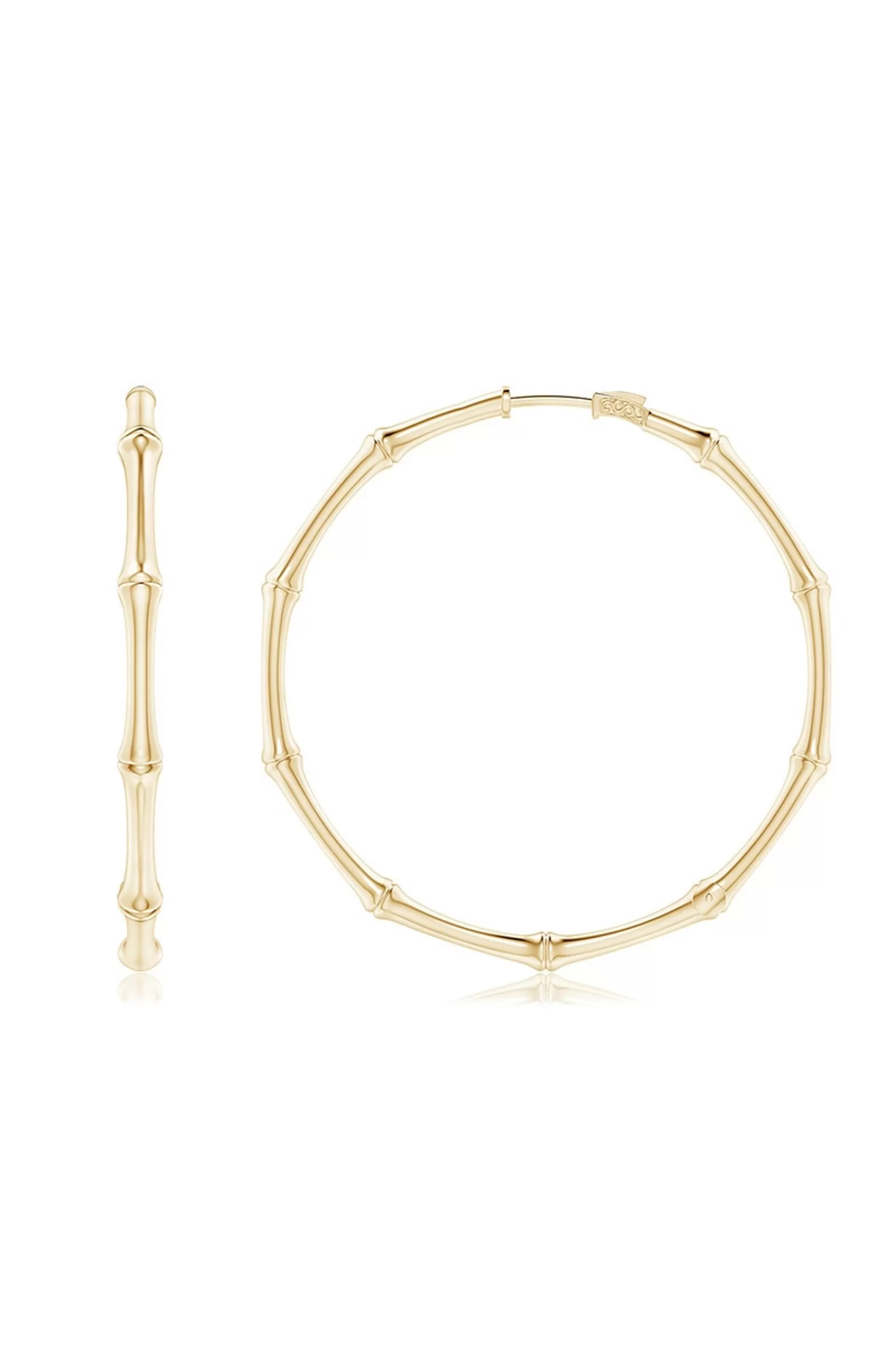 Natori Earrings | Indochine<Indochine 14k Medium Bamboo Full Circle Hoop Earrings 14K Yellow Gold