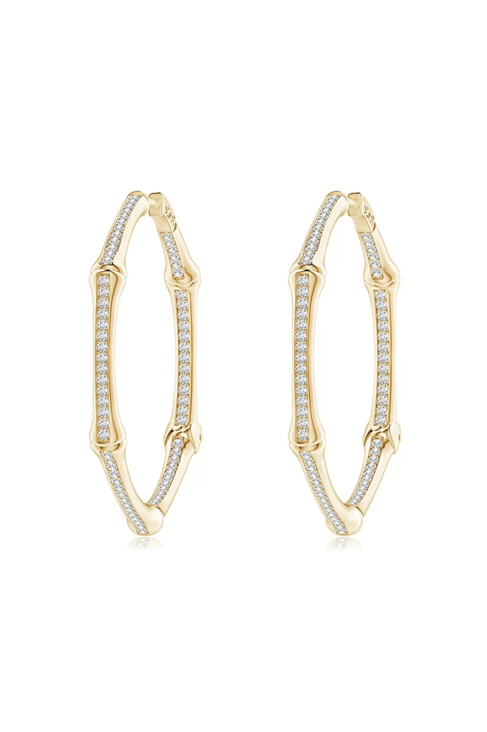 Natori Earrings | Indochine<Indochine 14k Small Pave Diamond Full Circle Hoops 14K Yellow Gold