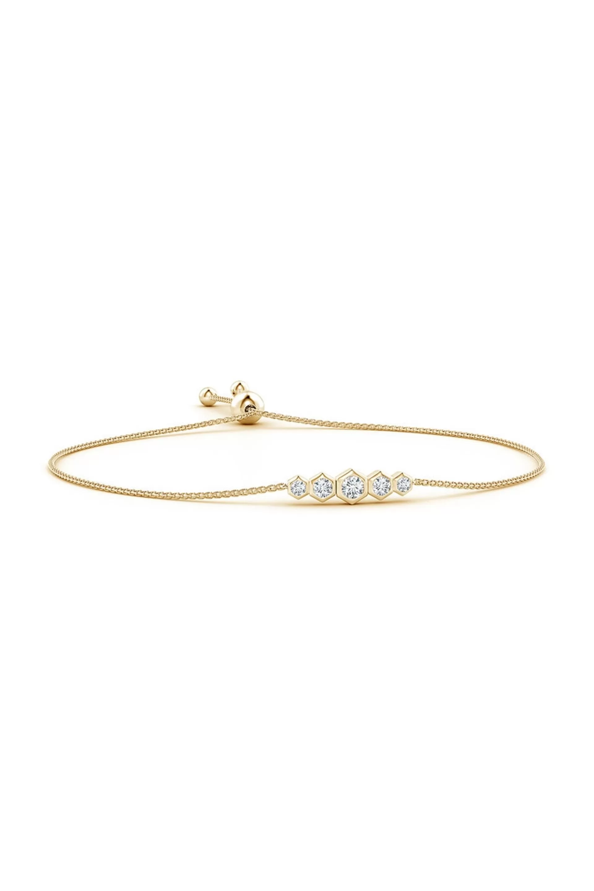 Natori Bracelets | Indochine<Indochine 14k Tapering Hexagon Diamond Bar Bracelet 14K Yellow Gold