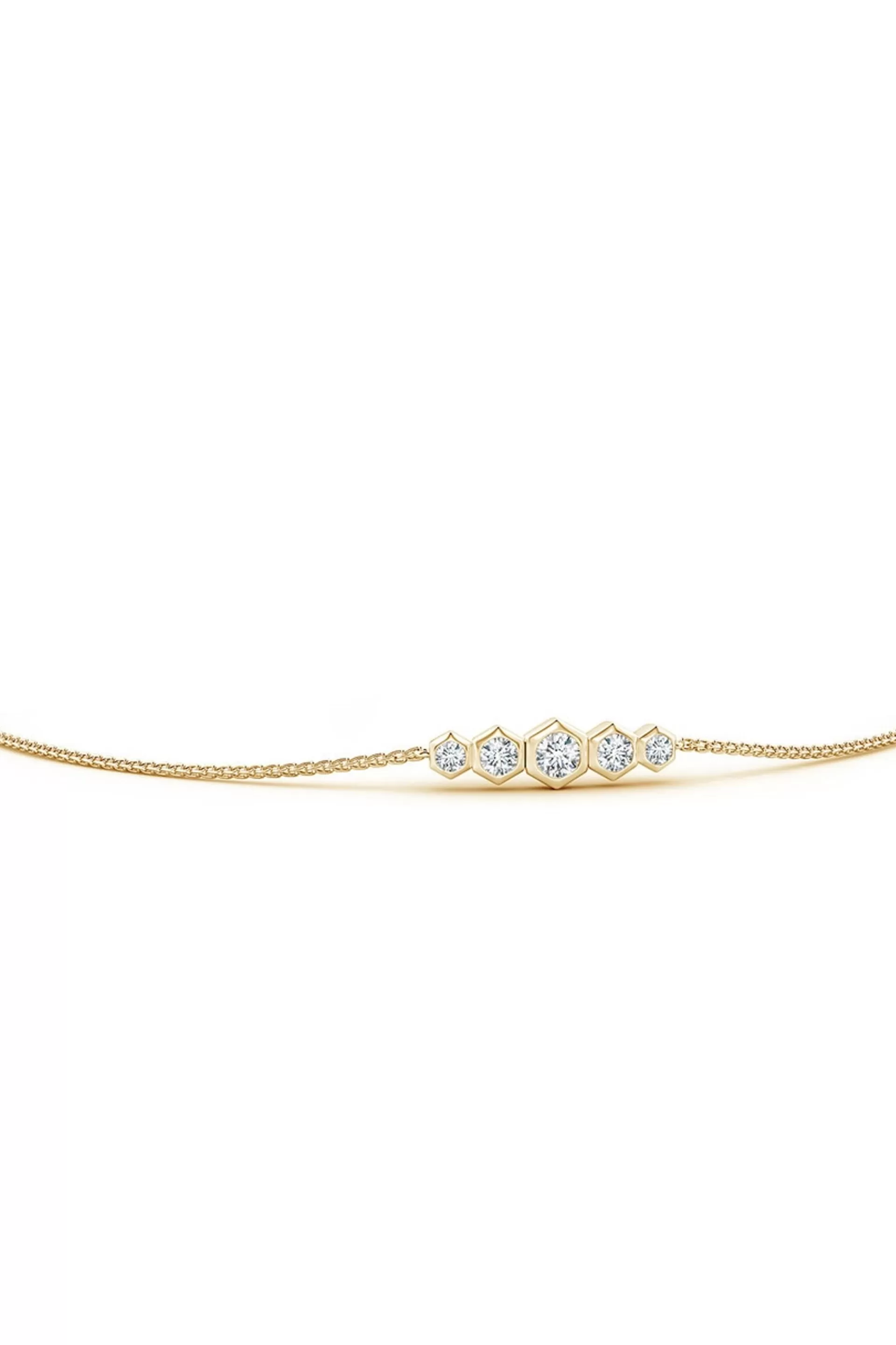 Natori Bracelets | Indochine<Indochine 14k Tapering Hexagon Diamond Bar Bracelet 14K Yellow Gold