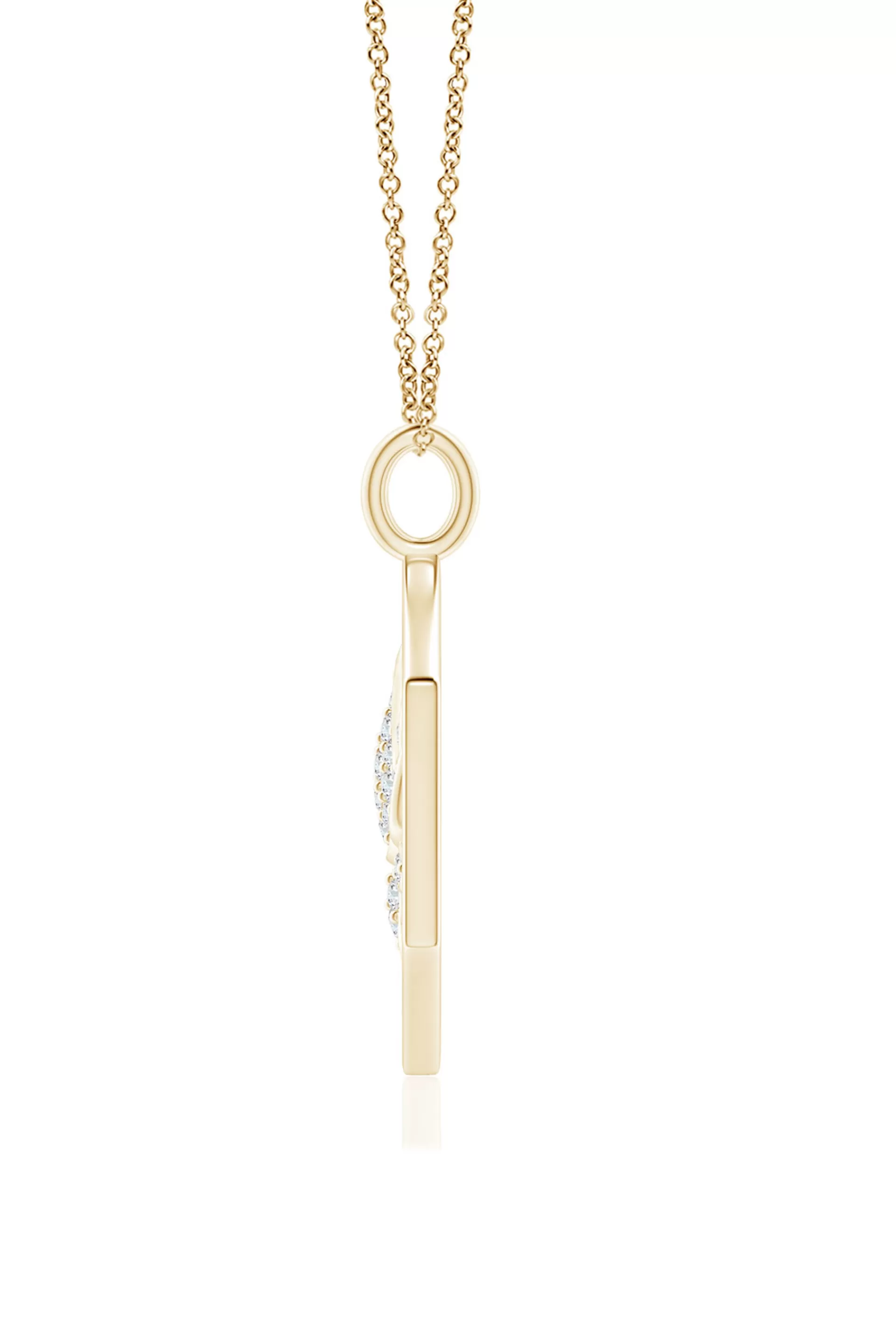 Natori Necklaces | Indochine<Indochine Spirit 14k Hexagon Frame Lotus Pave Diamond Pendant Necklace 14K Yellow Gold