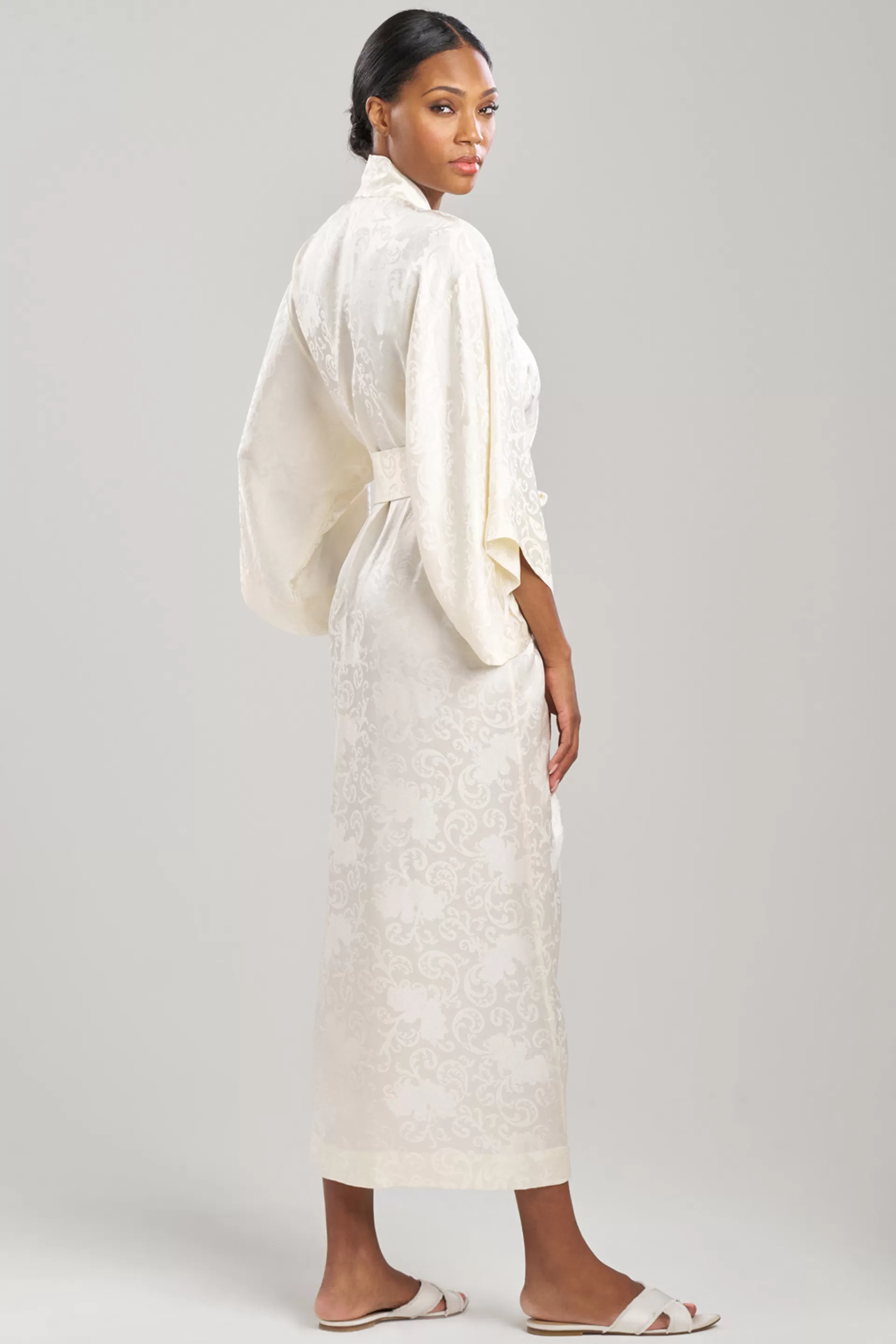 Natori Robes & Kimonos<Ines Jacquard Silk Tassel Robe Warm White