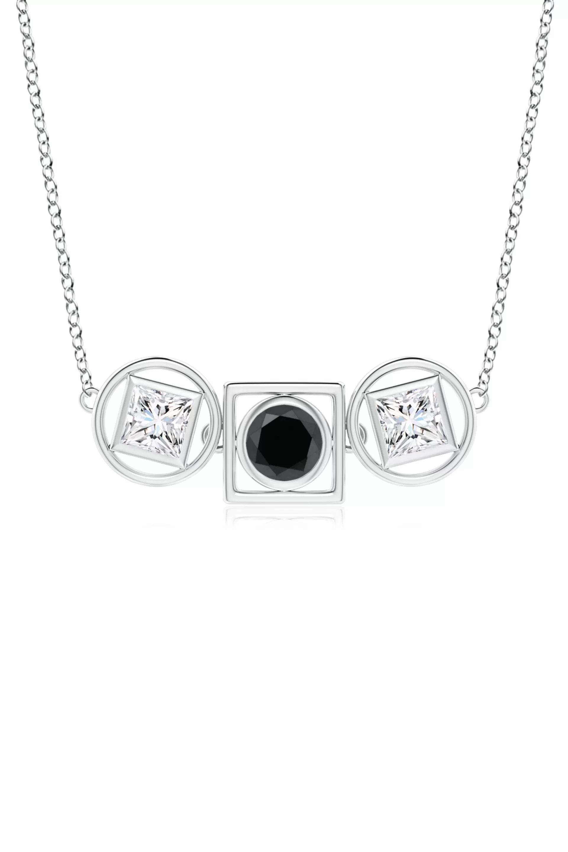 Natori Necklaces | Infinity<Infinity 14K Gold With Black & White Diamond Three Stone Necklace