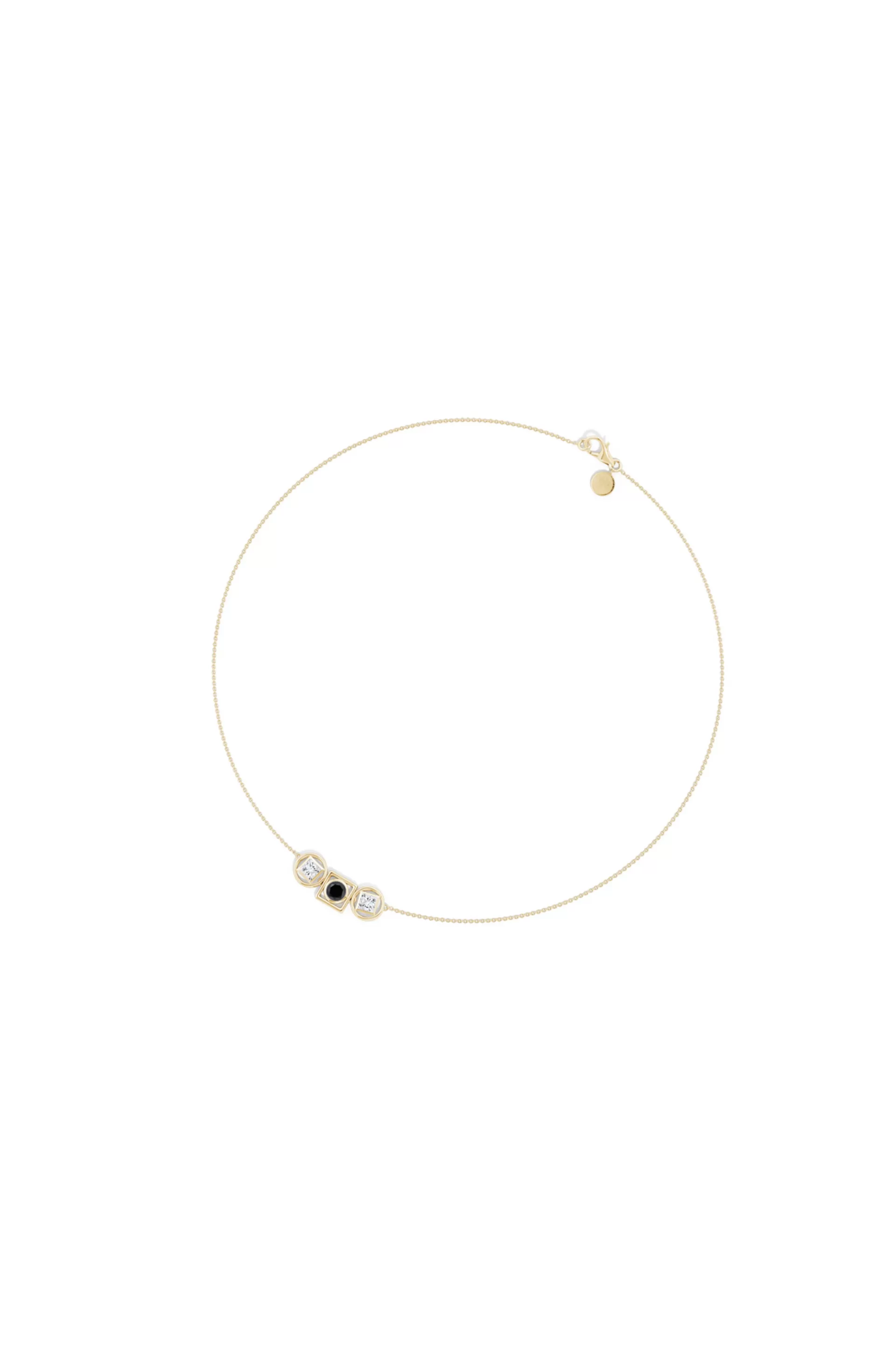 Natori Necklaces | Infinity<Infinity 14K Gold With Black & White Diamond Three Stone Necklace