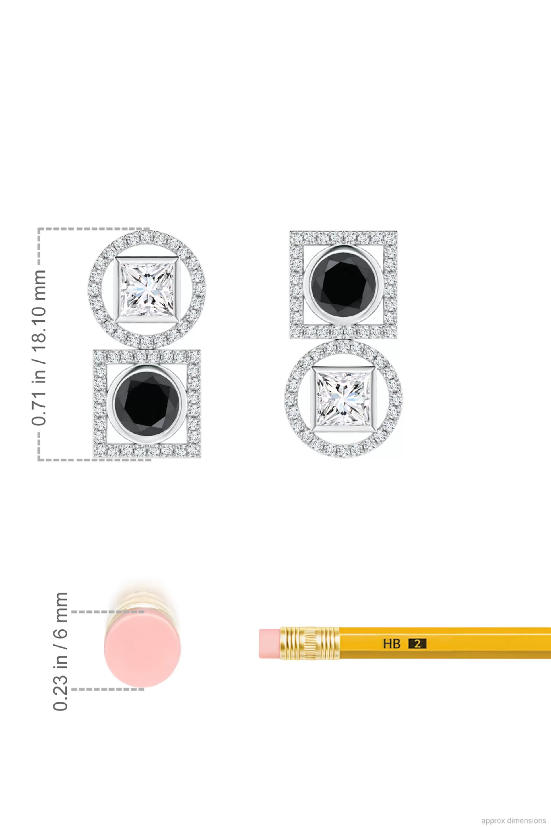 Natori Earrings | Infinity<Infinity 14K Gold With Black & White Diamond Two Stone Earrings
