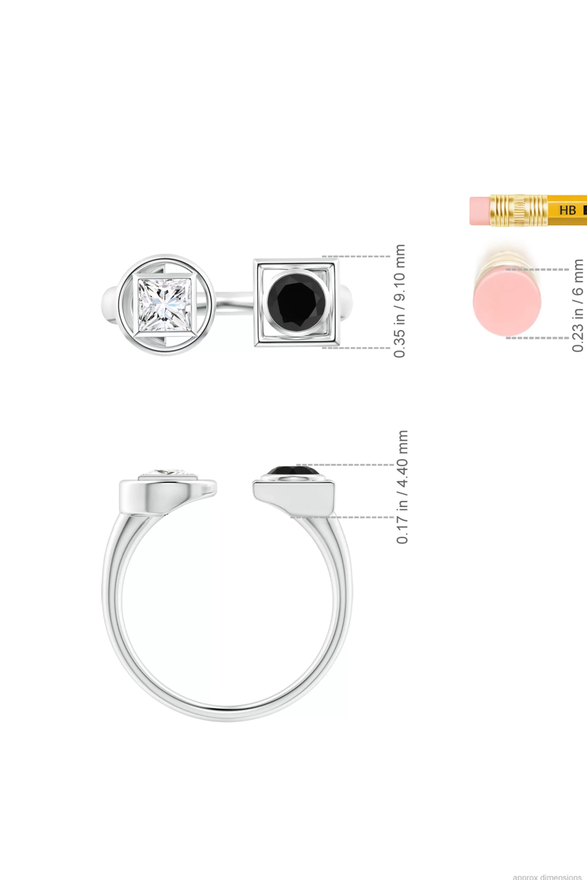 Natori Rings | Infinity<Infinity 14K Gold With Black & White Diamond Two Stone Open Ring