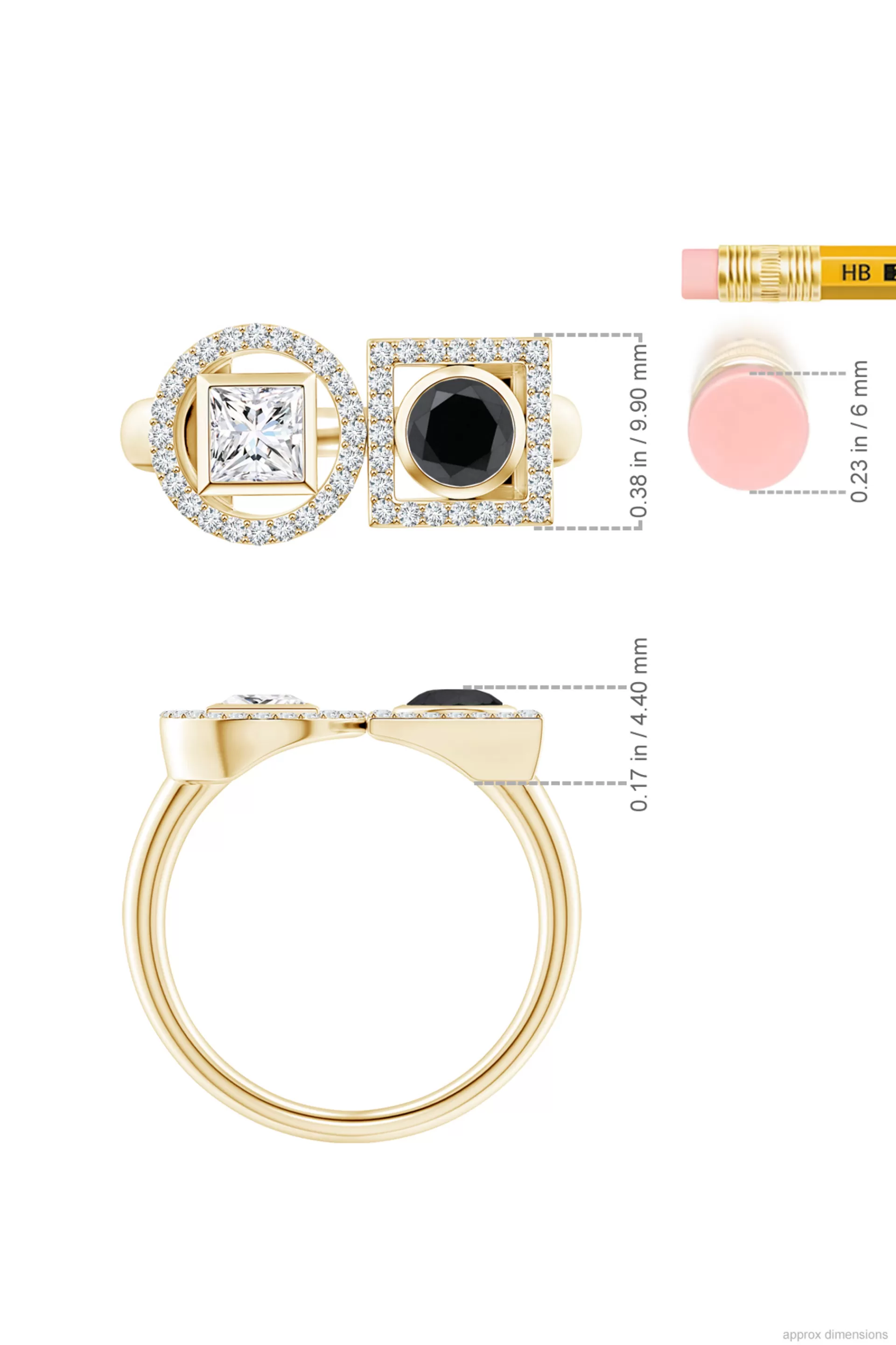 Natori Rings | Infinity<Infinity 14K Gold With Black & White Diamond Two Stone Statement Ring