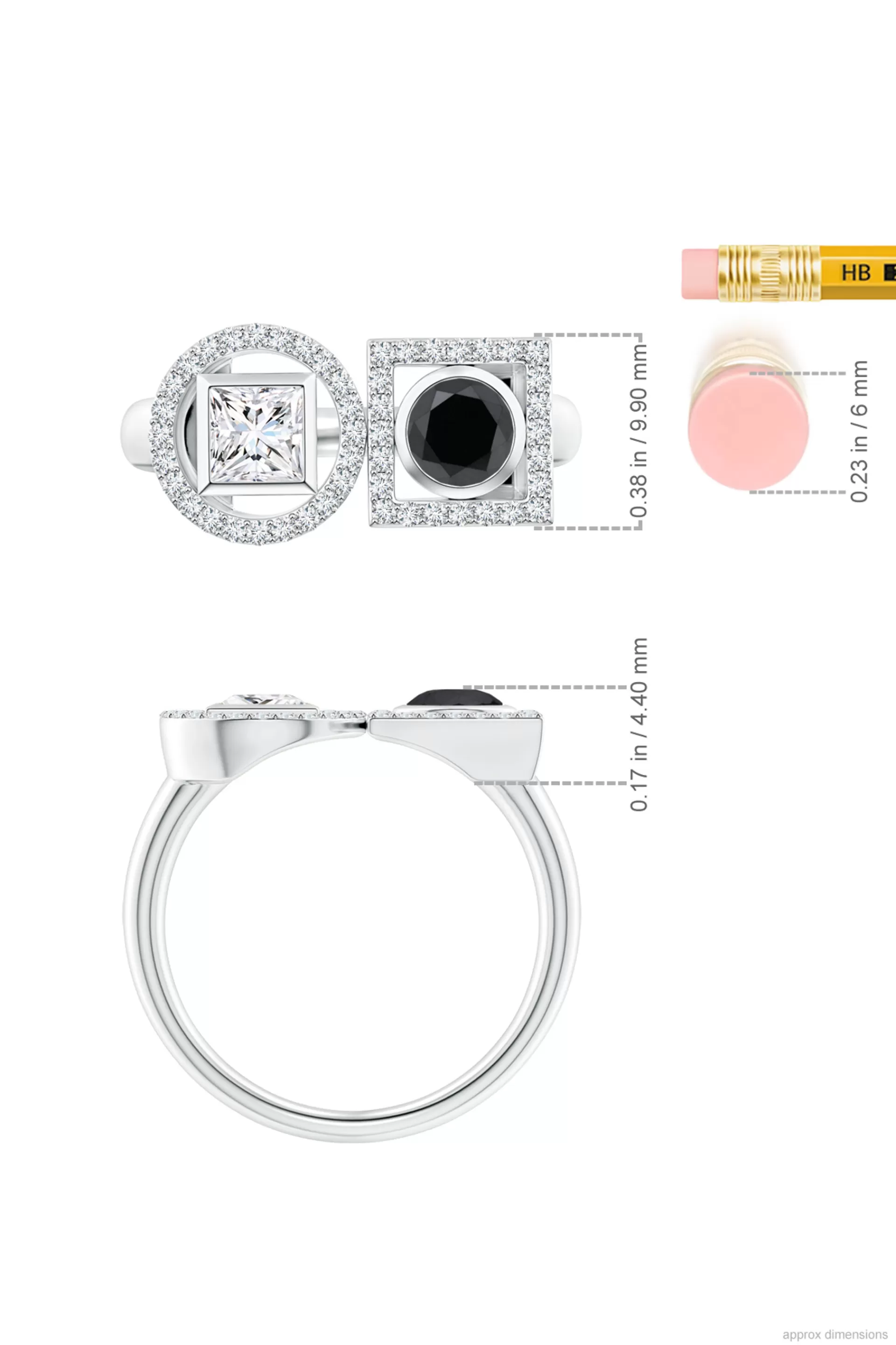 Natori Rings | Infinity<Infinity 14K Gold With Black & White Diamond Two Stone Statement Ring