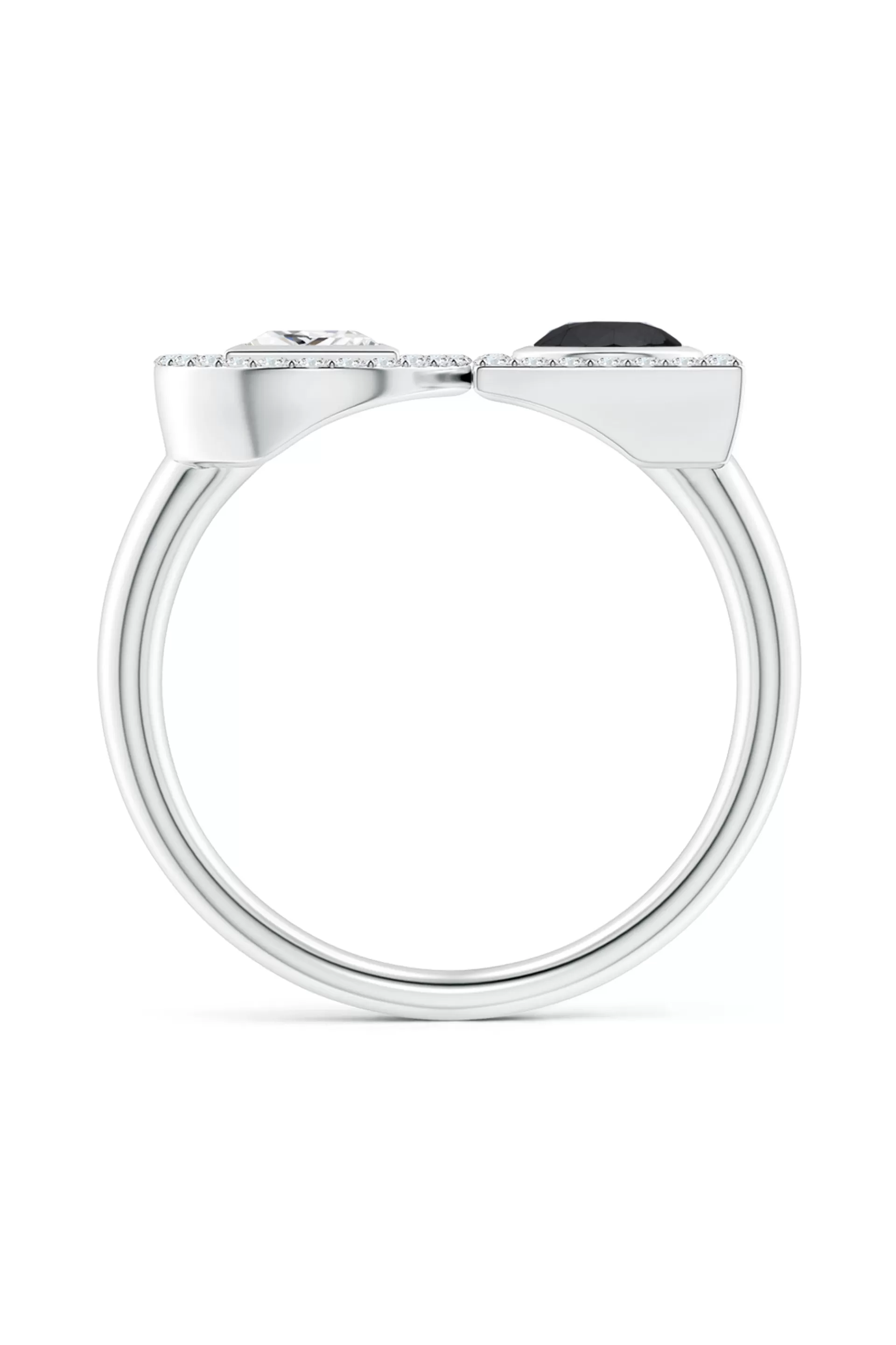 Natori Rings | Infinity<Infinity 14K Gold With Black & White Diamond Two Stone Statement Ring