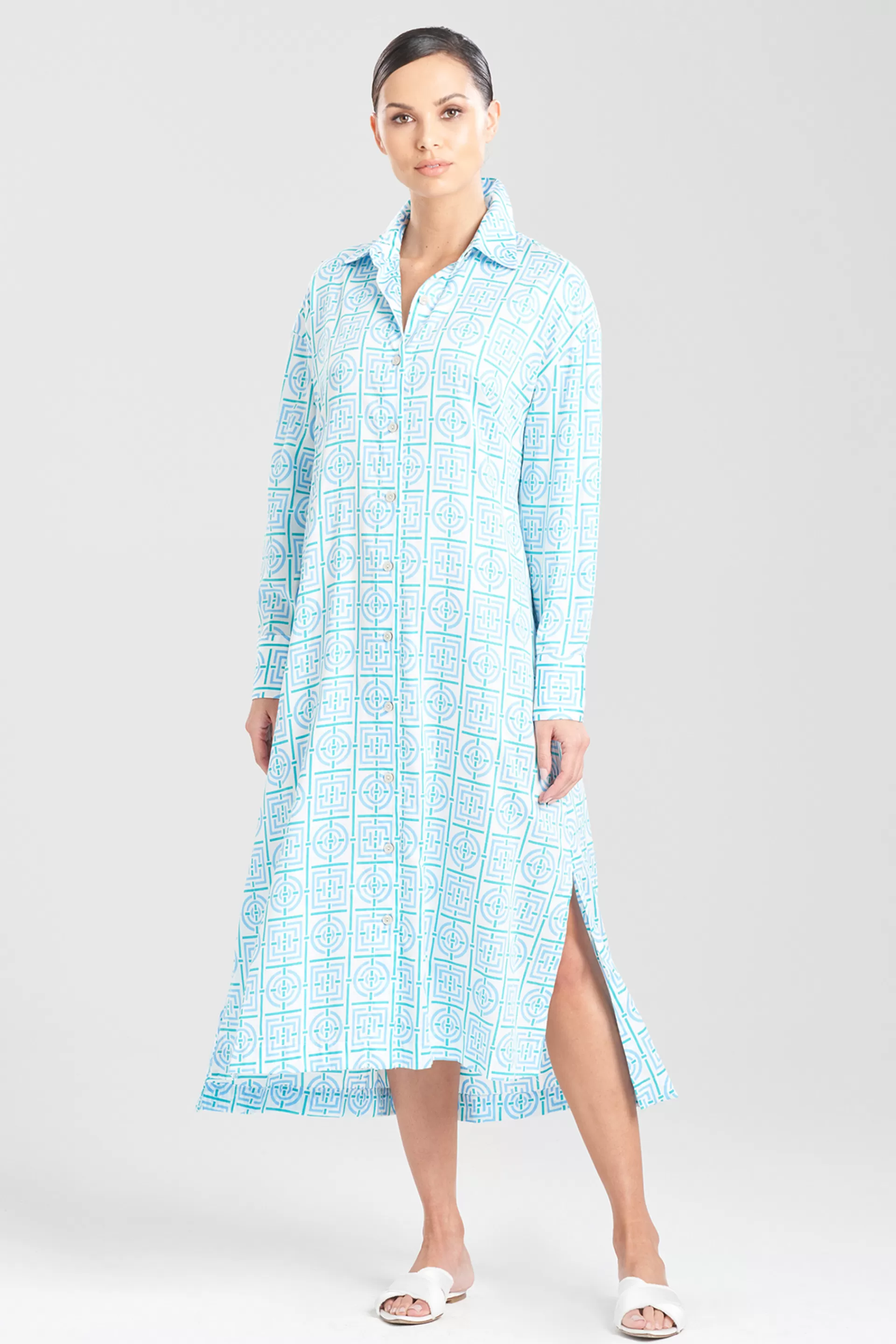 Natori Sleepshirts<Infinity Cotton Sateen Long Sleepshirt French Blue