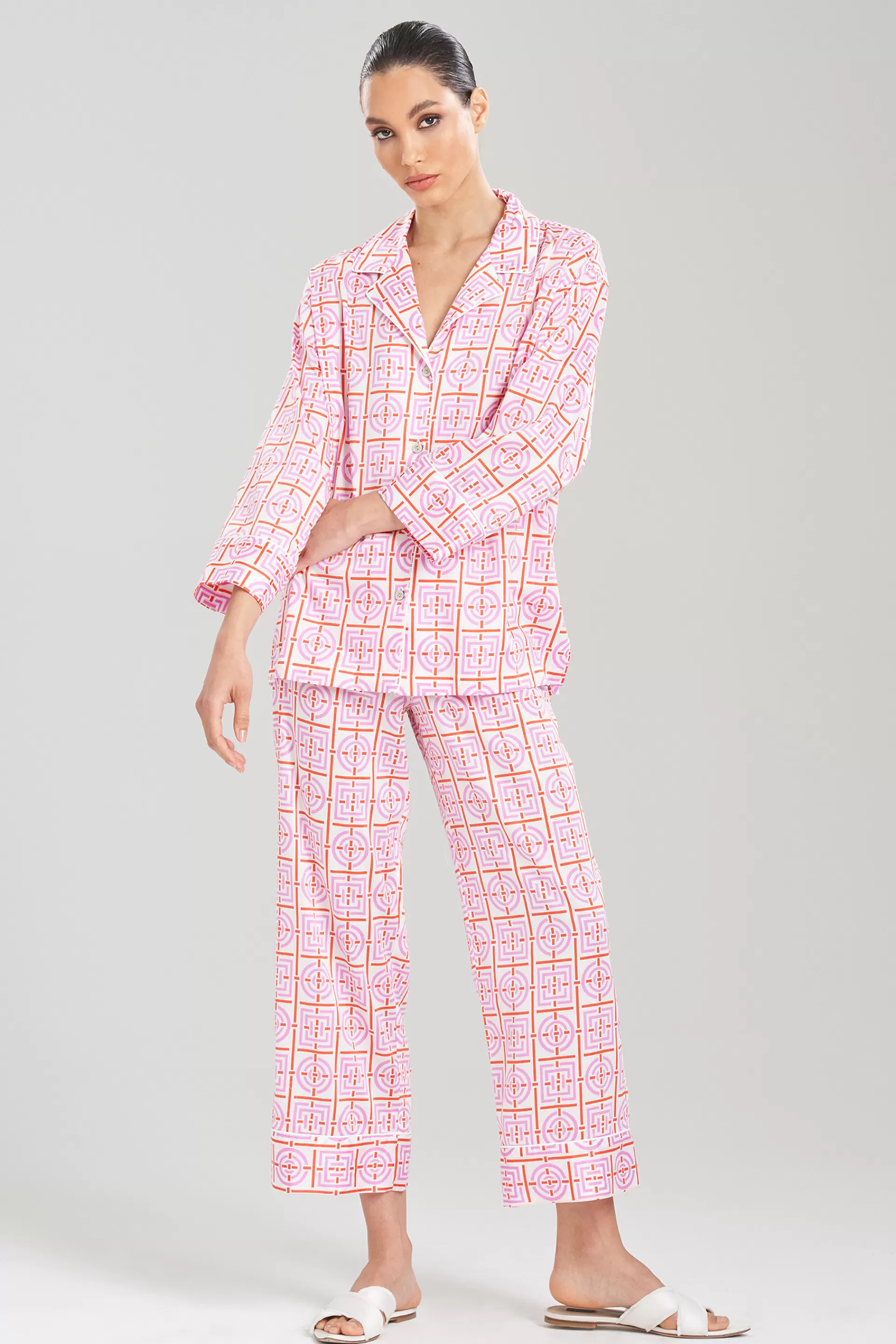 Natori Plus Sizes | Pajama Sets<Infinity Cotton Sateen Notch PJ